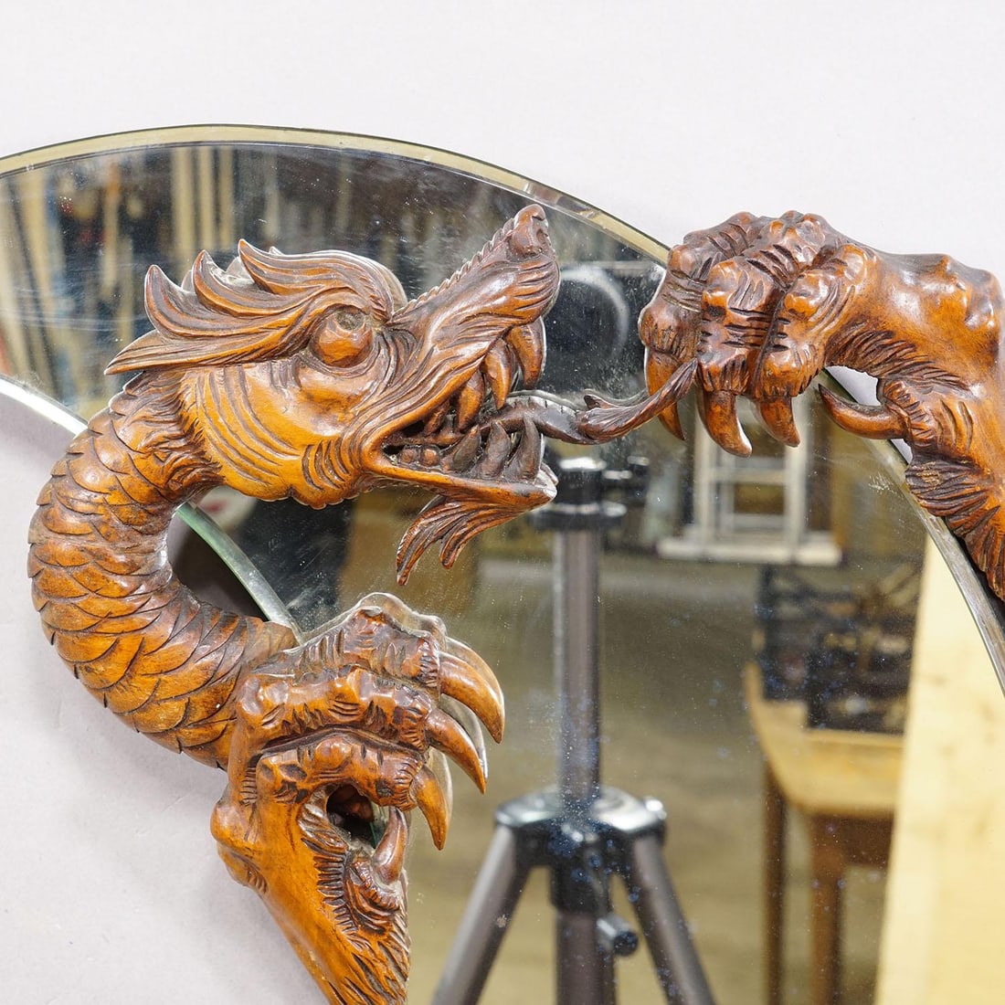 Victorian Mirror With Carved Dragon Attr. To Gabriel Viardot Ca. 1880 - 4