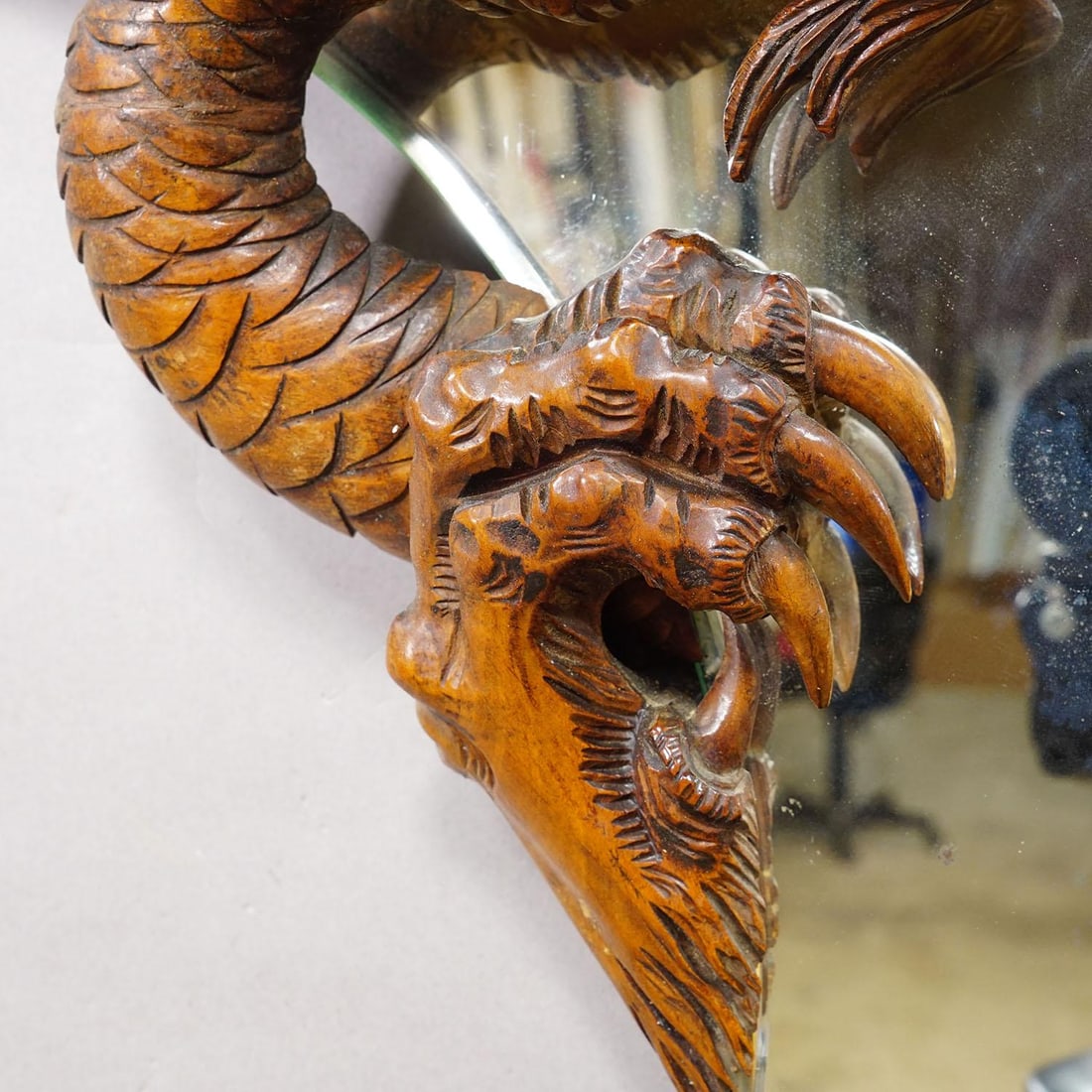 Victorian Mirror With Carved Dragon Attr. To Gabriel Viardot Ca. 1880 - 5