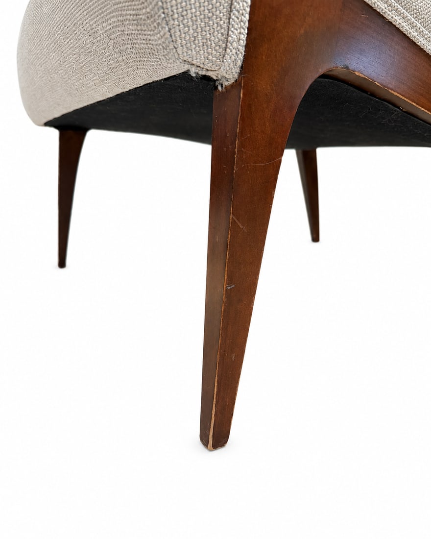 Walnut and Rattan Mid-Century Italian Lounge Chairs - Pair - 6