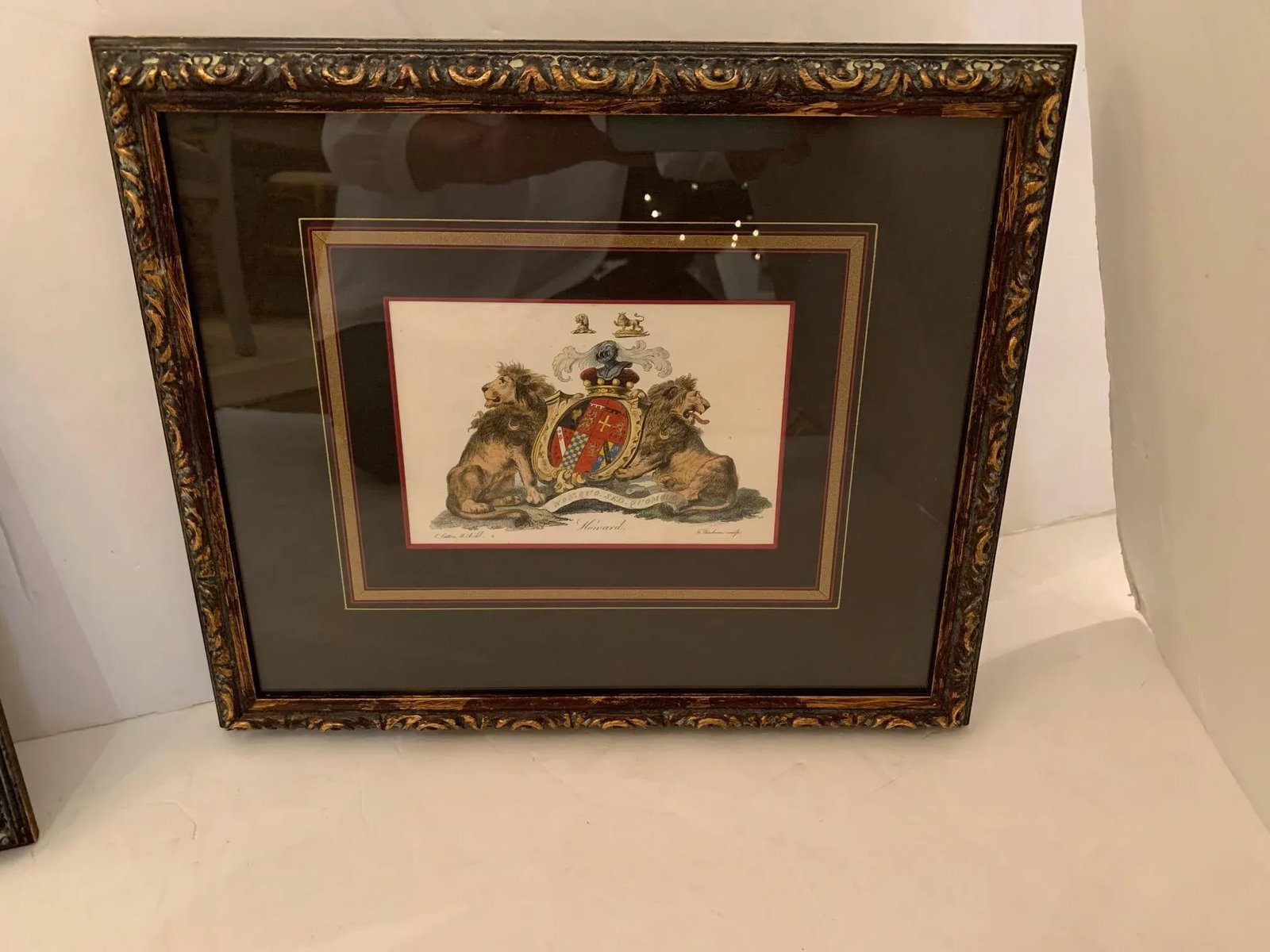 Colored Etchings With Royal Shield Motife -A Pair - 3