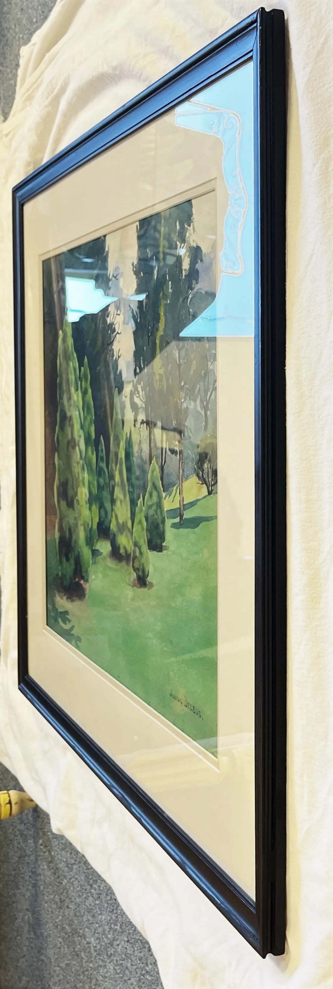 Original Signed Julius Delbos Watercolor Painting Titled 'Dwarf Alberta Spruce' C1943 - 8