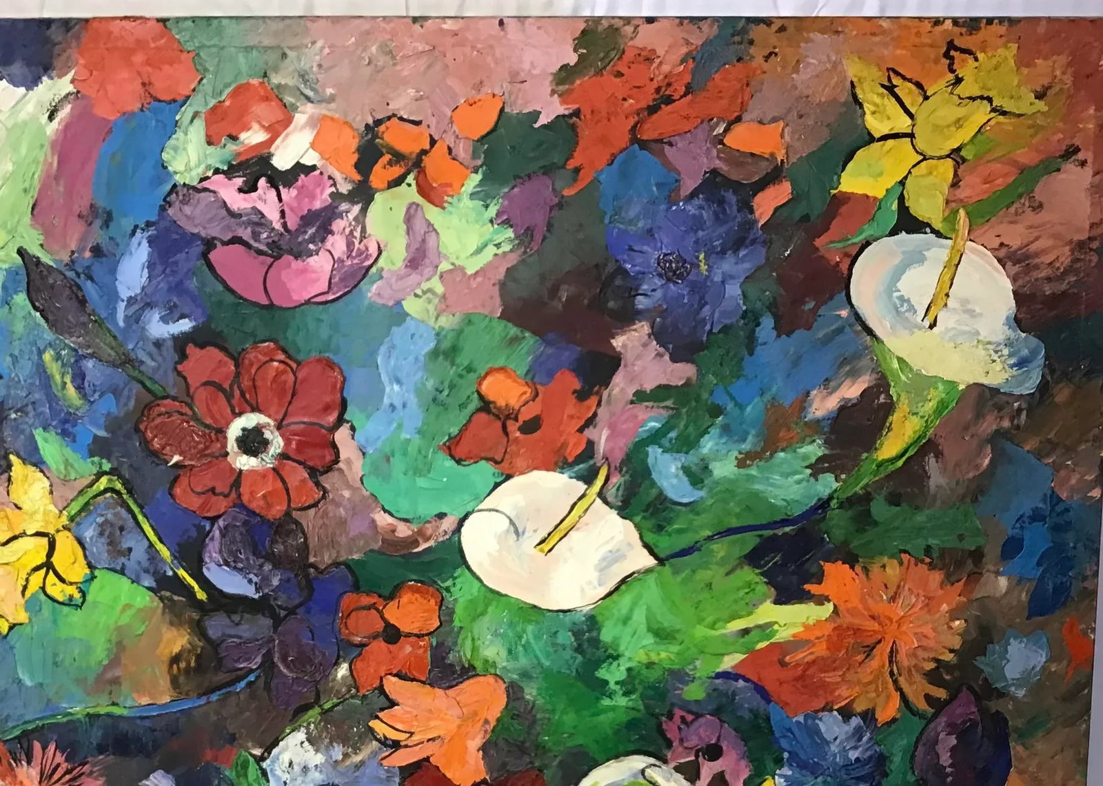 Large Vintage 1960s Mid Century Modern Abstract Painting - 2