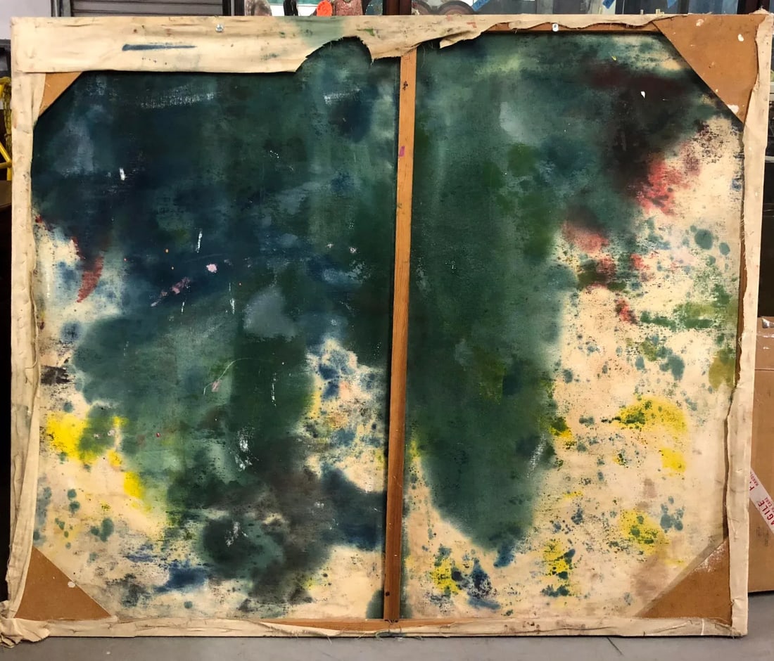 Large Vintage 1960s Mid Century Modern Abstract Painting - 6