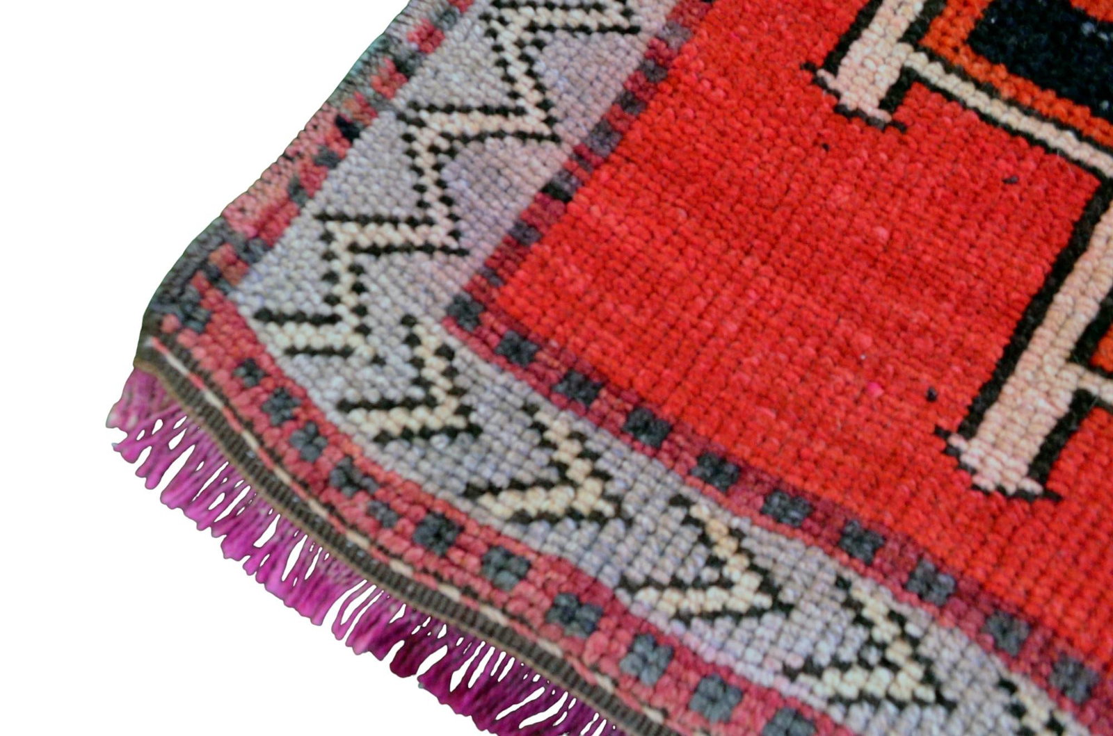 Hand-Knotted Turkish Rug Low Pile Tribal Runner Rug - 3' X 13' - 11