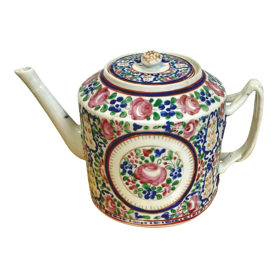18th C Chinese Export Famille Rose Tea Pot, in the French Taste (1 of 12)