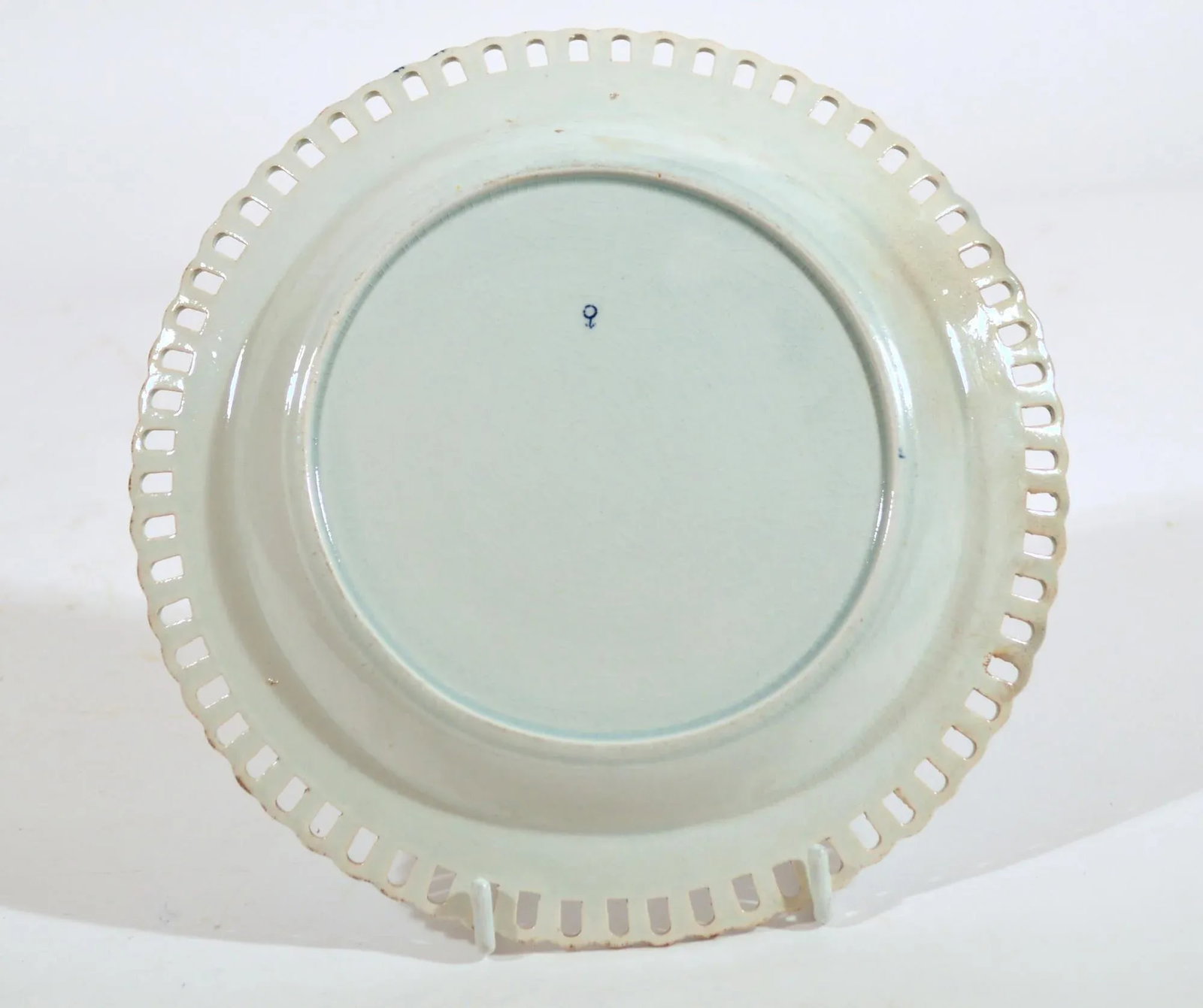Spode Neo-Classical Greek Pattern Blue Openwork Dessert Plates- Pair of Plates-Attack of the Griffin - 2