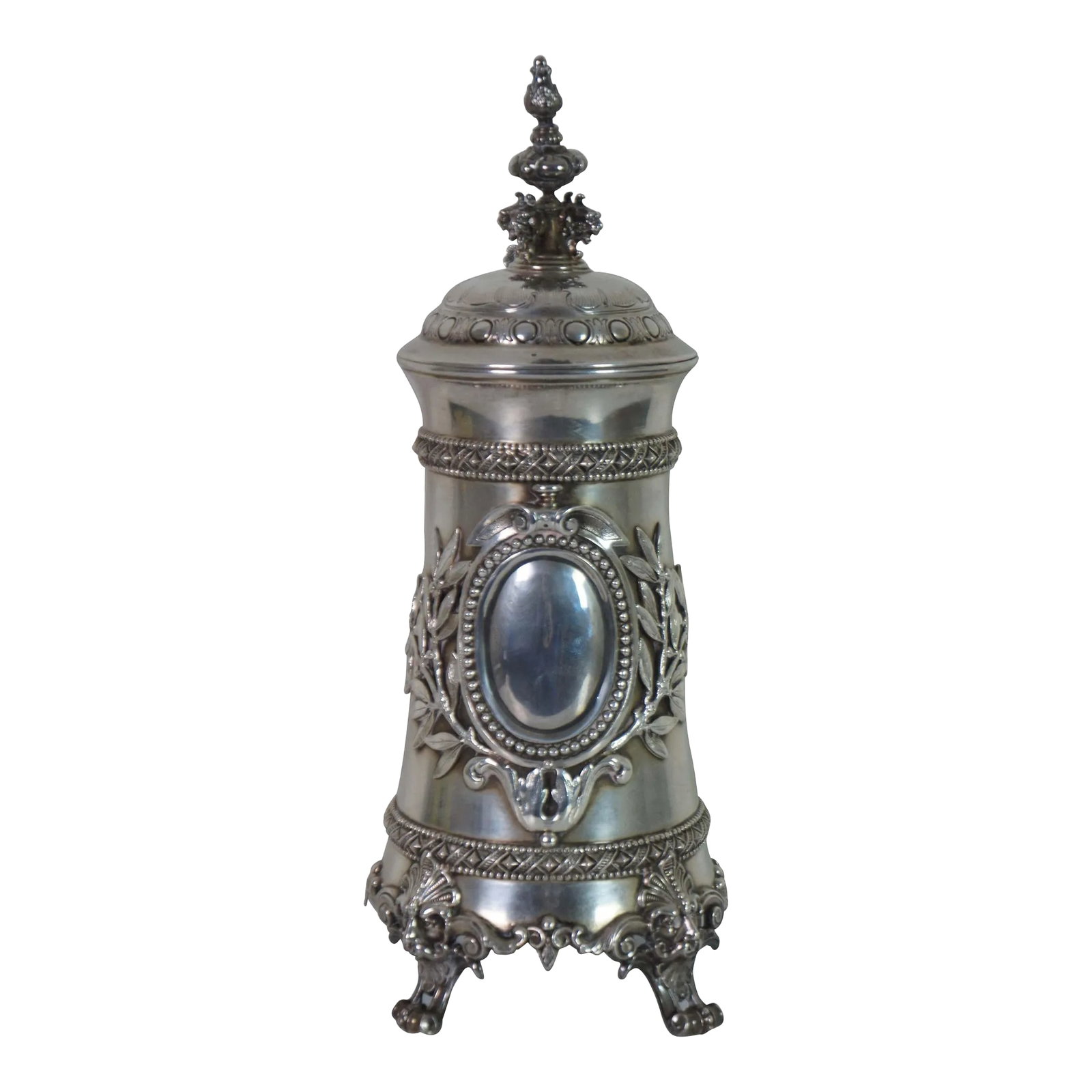 Antique 19th Century Dutch 800 Silver Baroque Figural Tankard Stein (1 of 13)