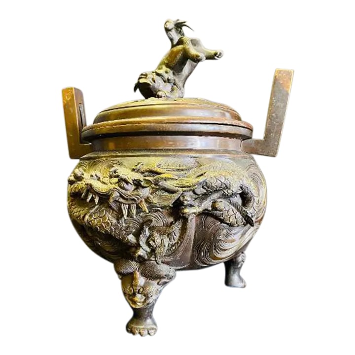 Late 19th Century Chinese Bronze Foo Dog Incense Burner (1 of 10)