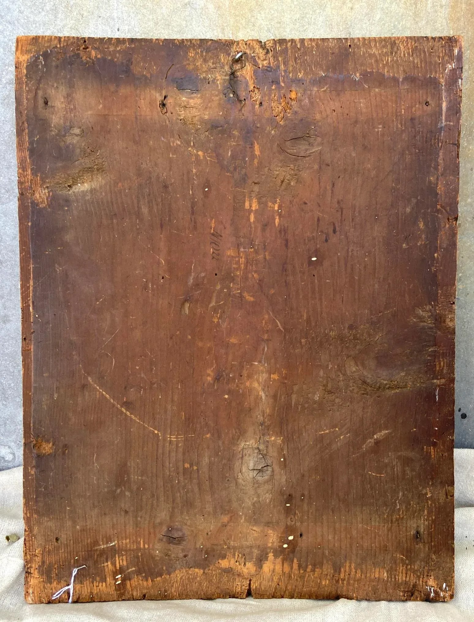 19th Century Hand Painted Religious Icon Painted on Wood Panel - 5