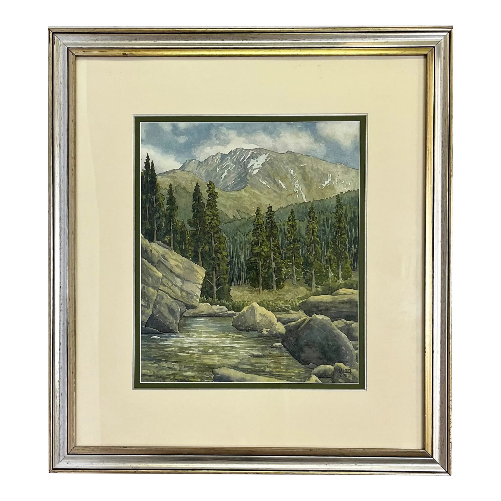 Original Stephen Smalzel Framed Watercolor Painting 'Rocky Mountain Landscape' (1 of 13)