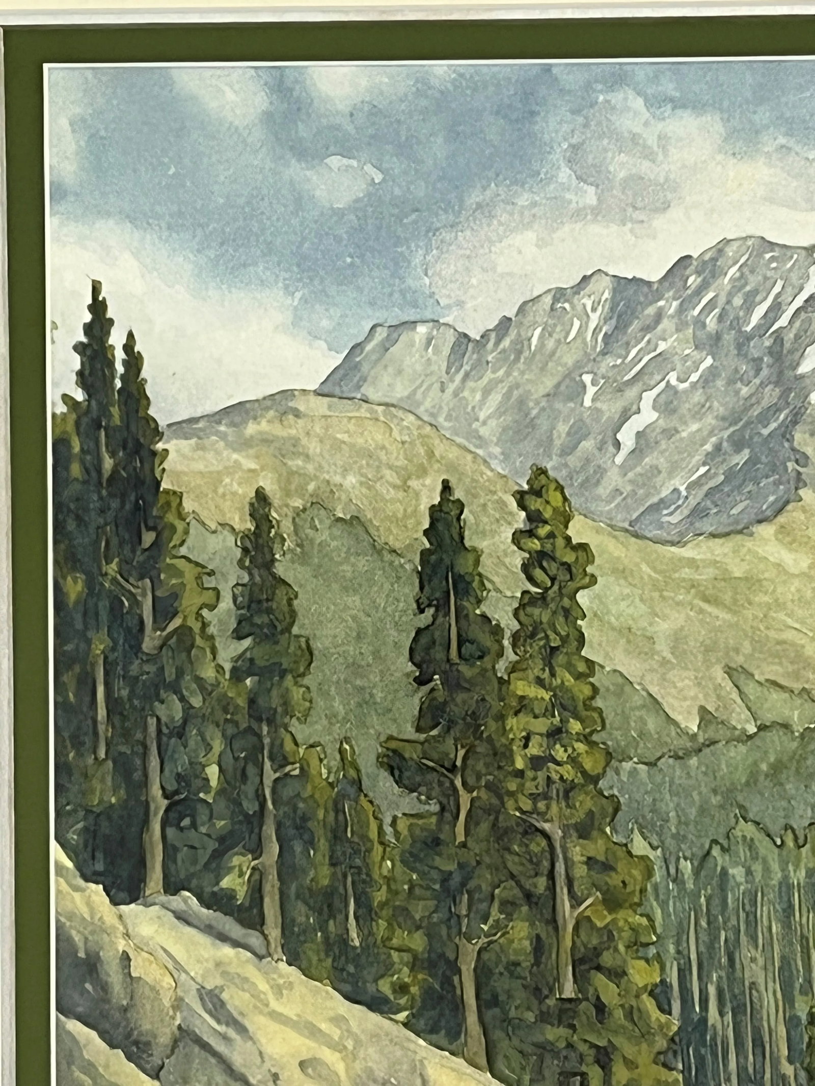 Original Stephen Smalzel Framed Watercolor Painting 'Rocky Mountain Landscape' - 5