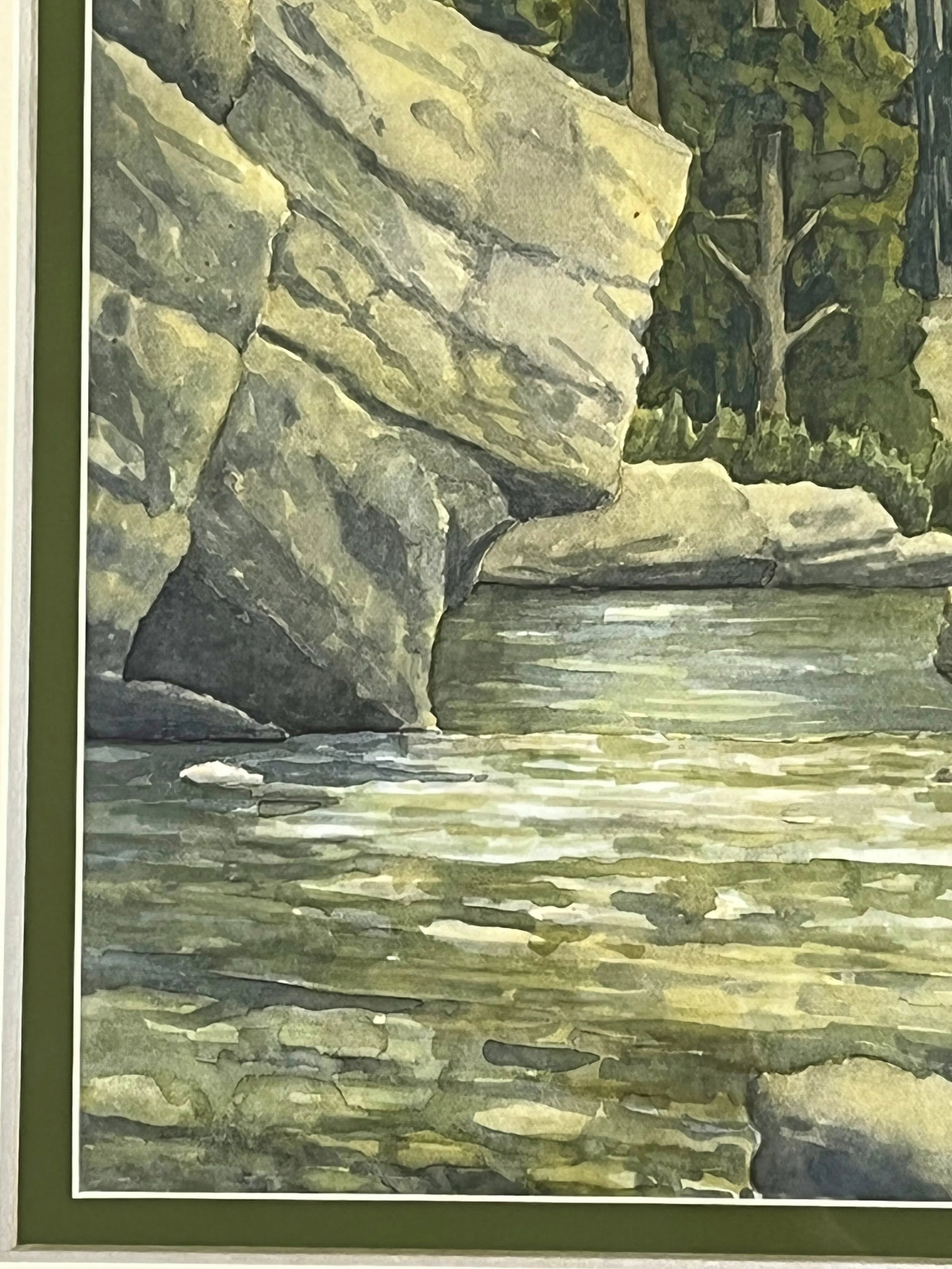 Original Stephen Smalzel Framed Watercolor Painting 'Rocky Mountain Landscape' - 6