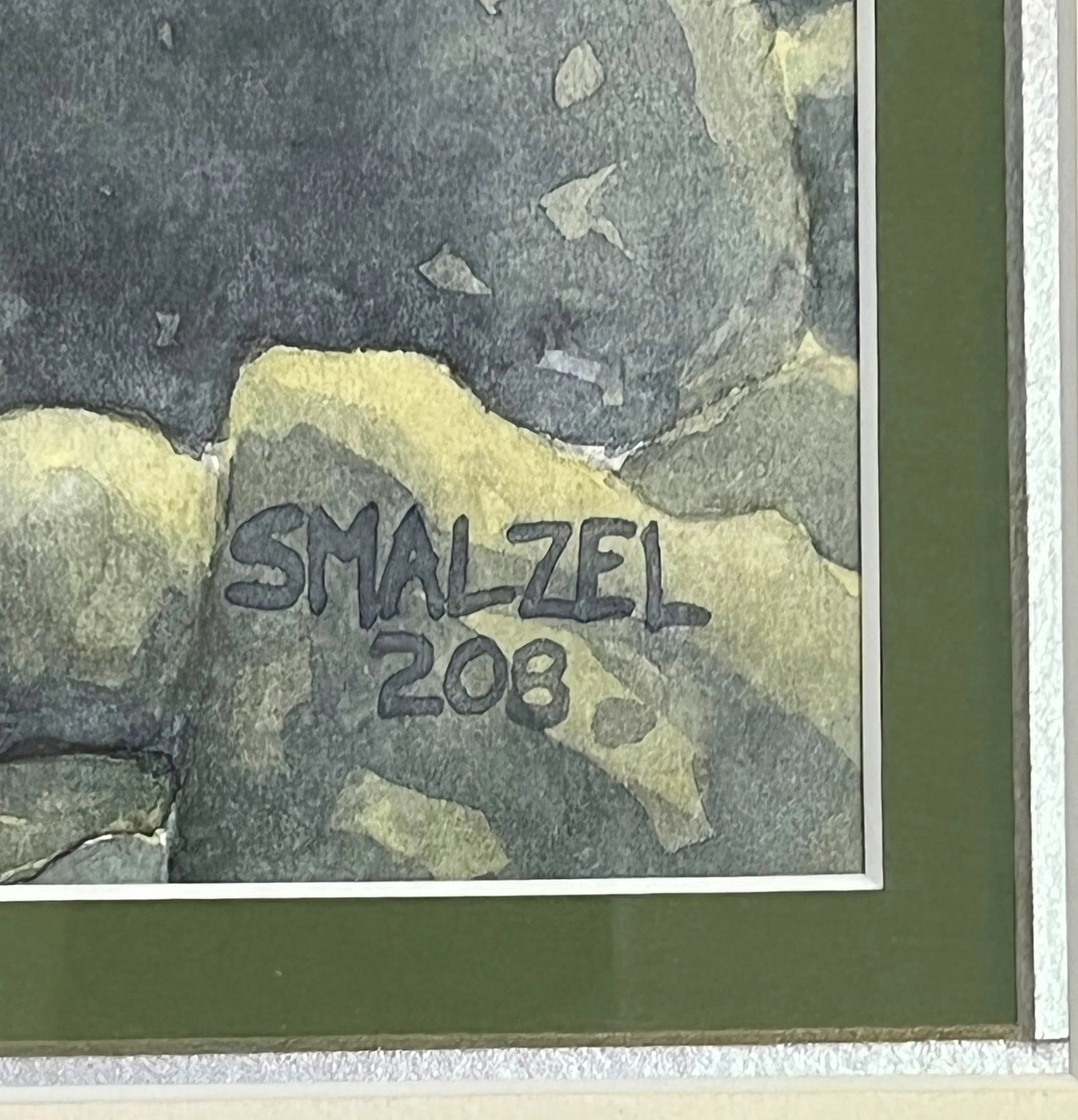 Original Stephen Smalzel Framed Watercolor Painting 'Rocky Mountain Landscape' - 9
