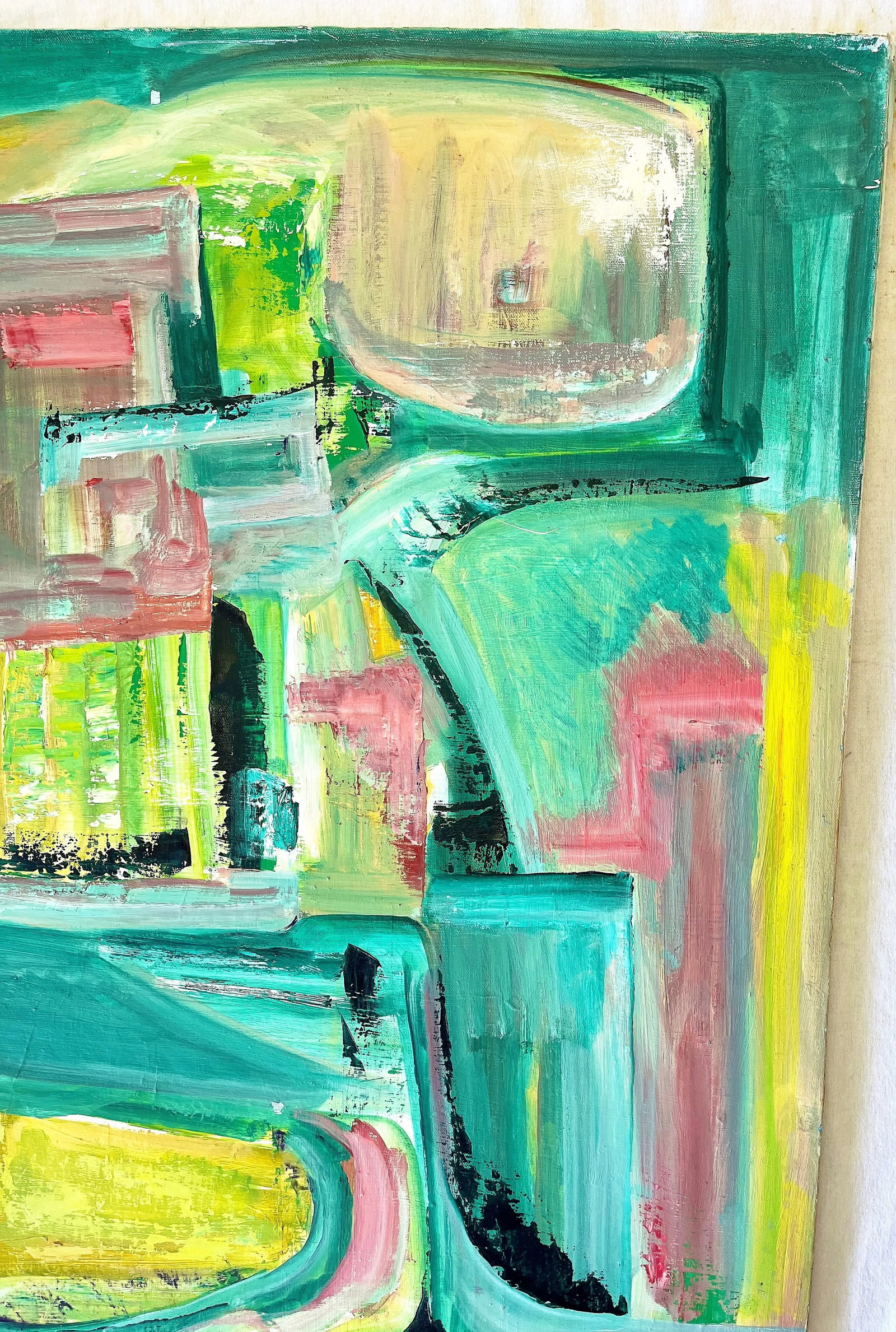 Original Cubist Painting on Canvas by L. Morrison "Geometric Dance" - 5