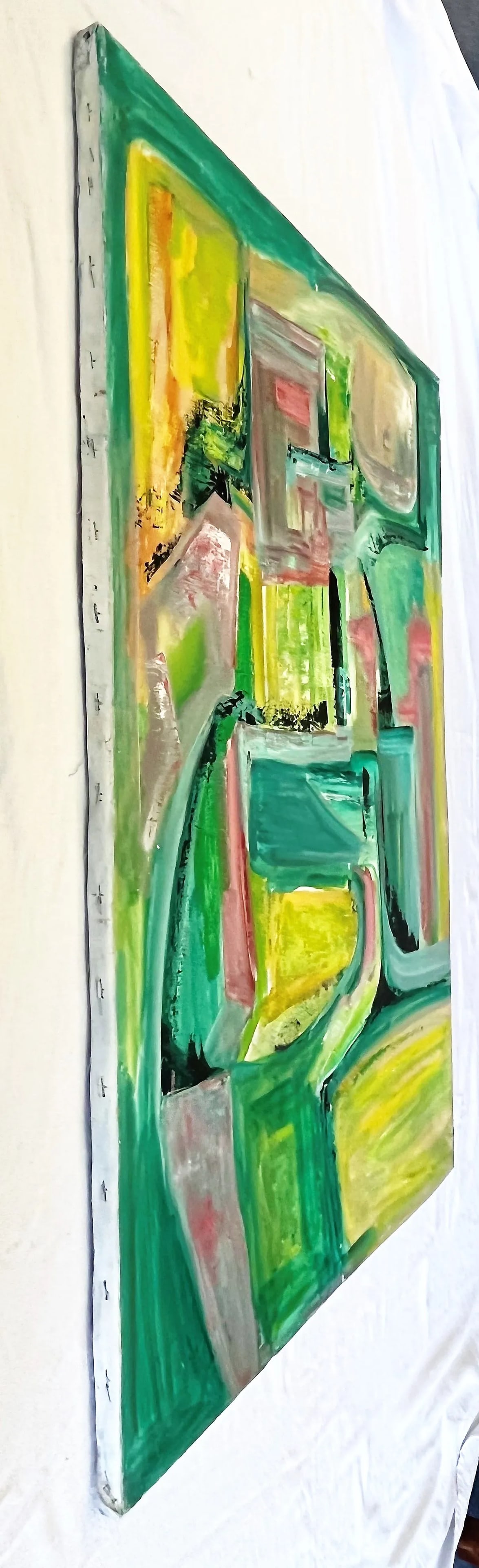 Original Cubist Painting on Canvas by L. Morrison "Geometric Dance" - 6