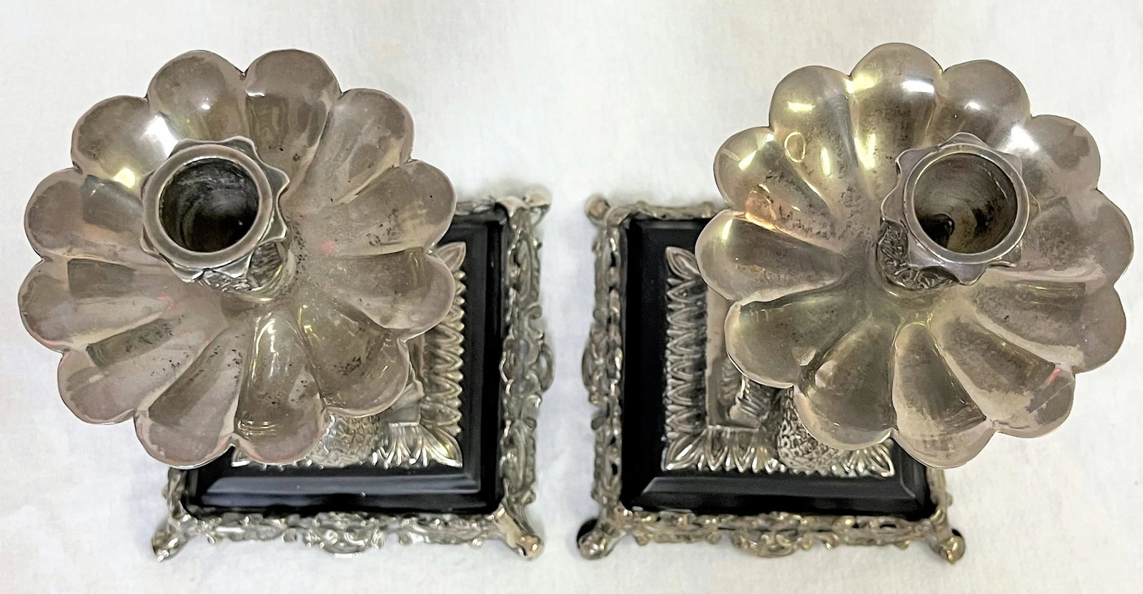 Vintage Silverplate Dolphin Candlesticks- a Pair - 8