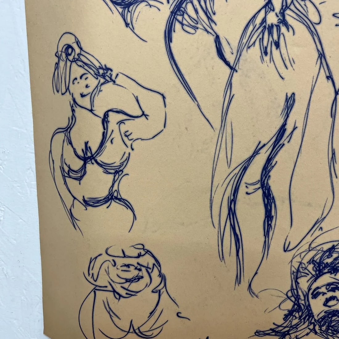 1960s Myrna Nobile Nude Art Paper Drawing Signed 3/5/65 - 6