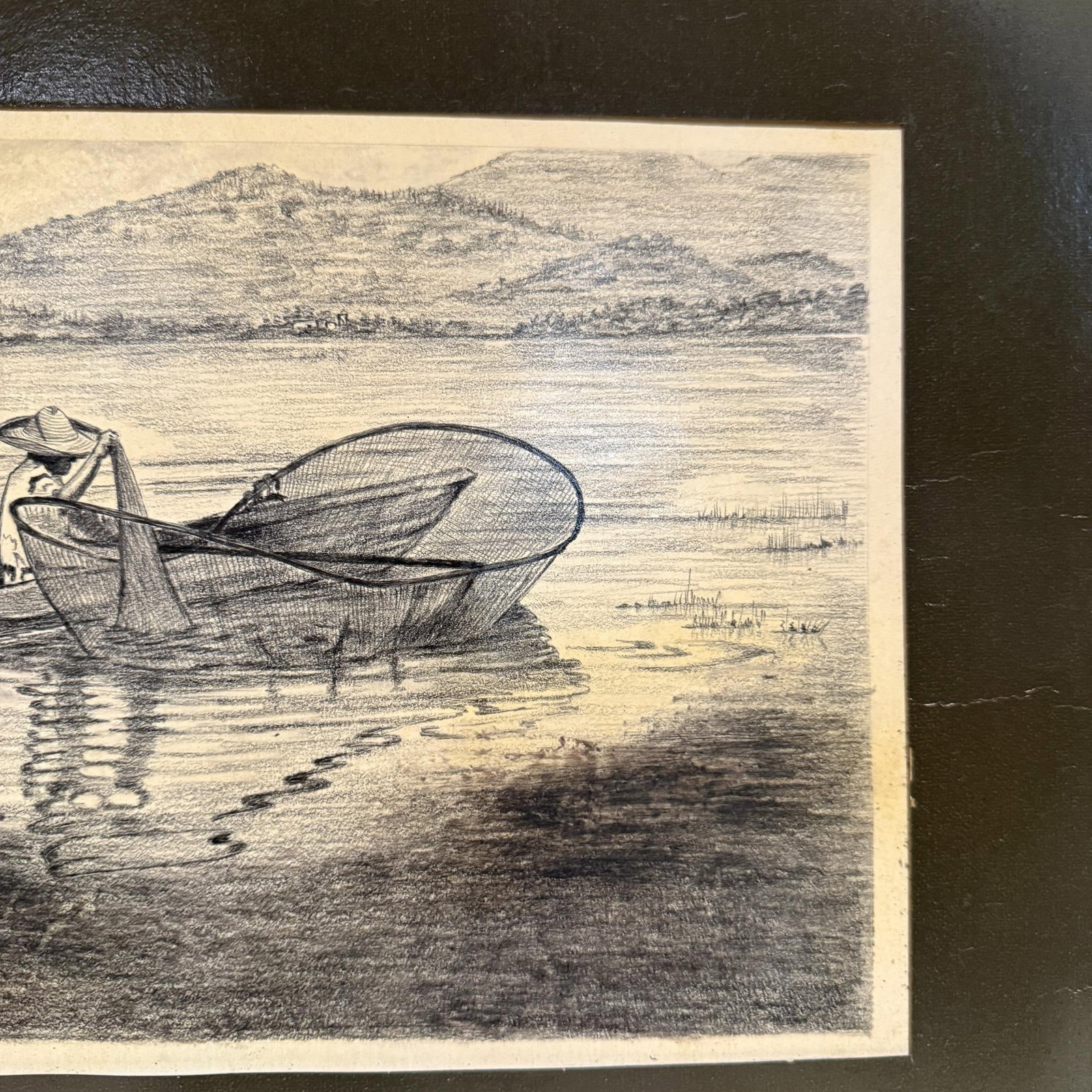 1940s Art by Alfredo Zalce Original Pencil on Paper Fisherman Artwork Mexico - 15
