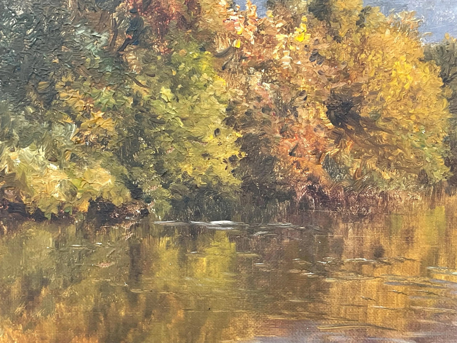 Oil Painting of a Tree-Lined River Landscape in the Scottish Highlands by 19th Century British Artis - 4
