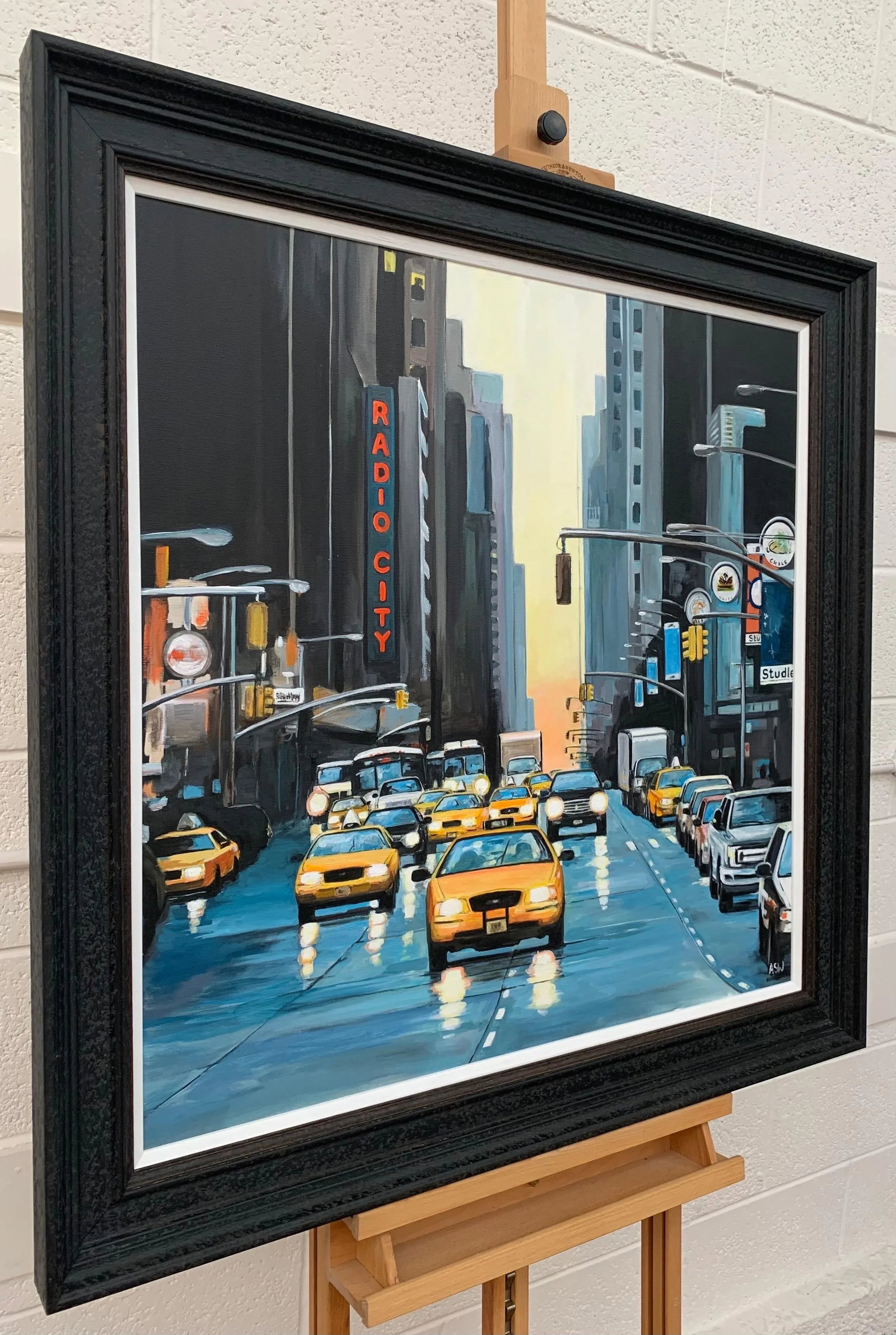 Radio City New York Nyc Sunset - Unique Original Art by Contemporary British Urban Landscape Artist, - 10