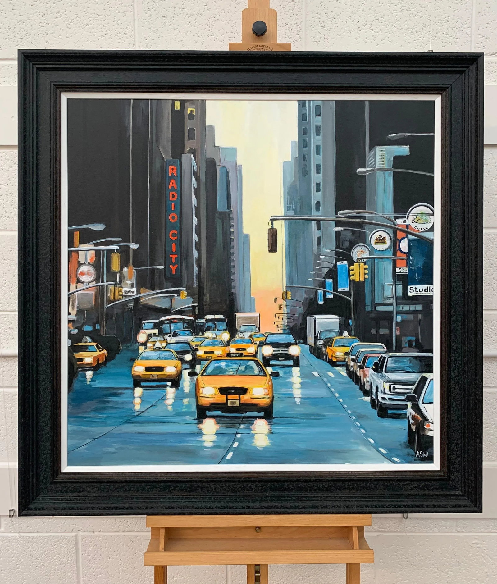 Radio City New York Nyc Sunset - Unique Original Art by Contemporary British Urban Landscape Artist, - 11