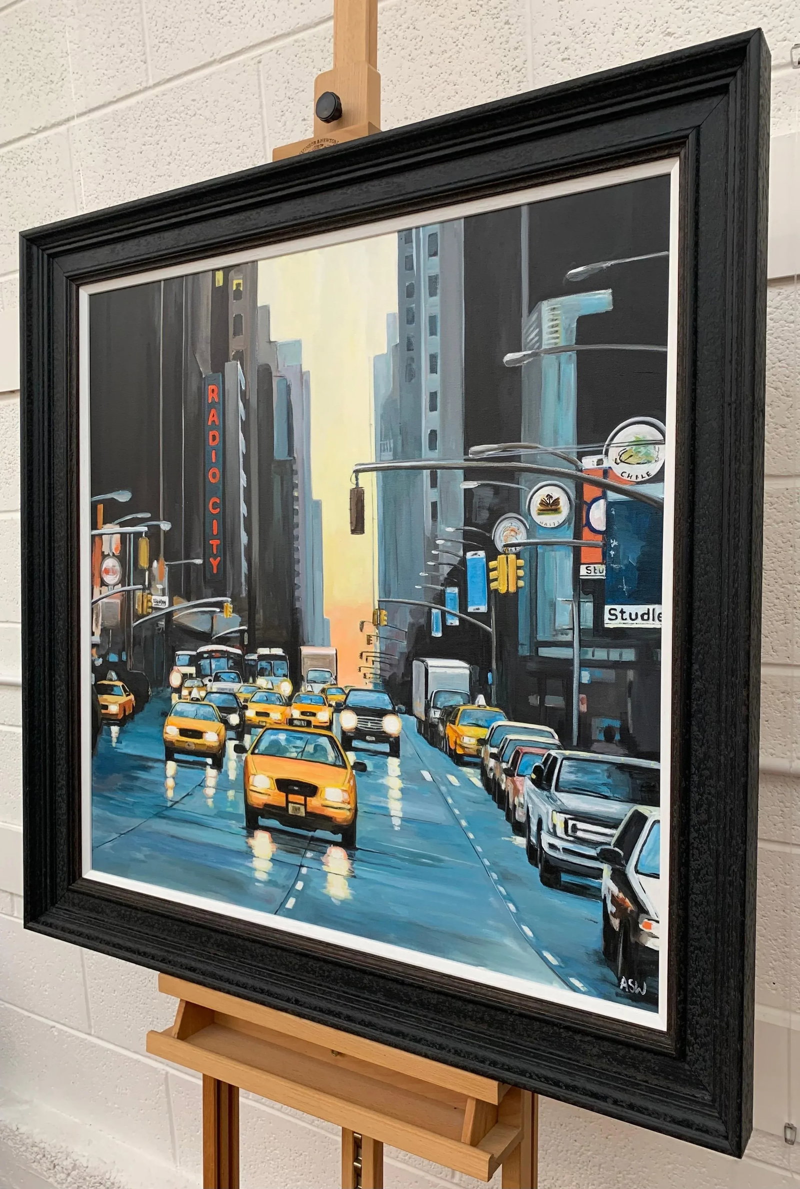 Radio City New York Nyc Sunset - Unique Original Art by Contemporary British Urban Landscape Artist, - 12