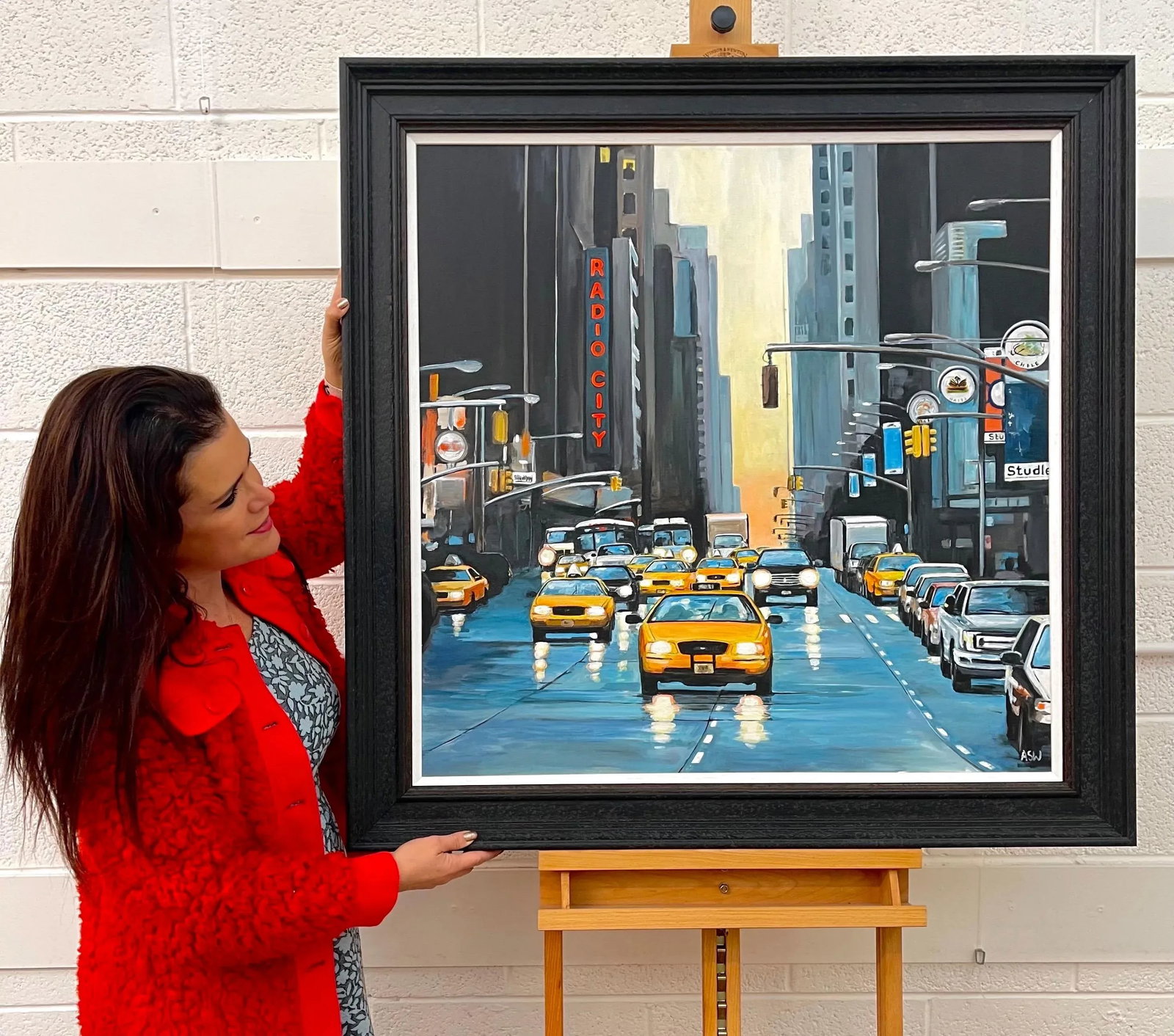 Radio City New York Nyc Sunset - Unique Original Art by Contemporary British Urban Landscape Artist, - 2