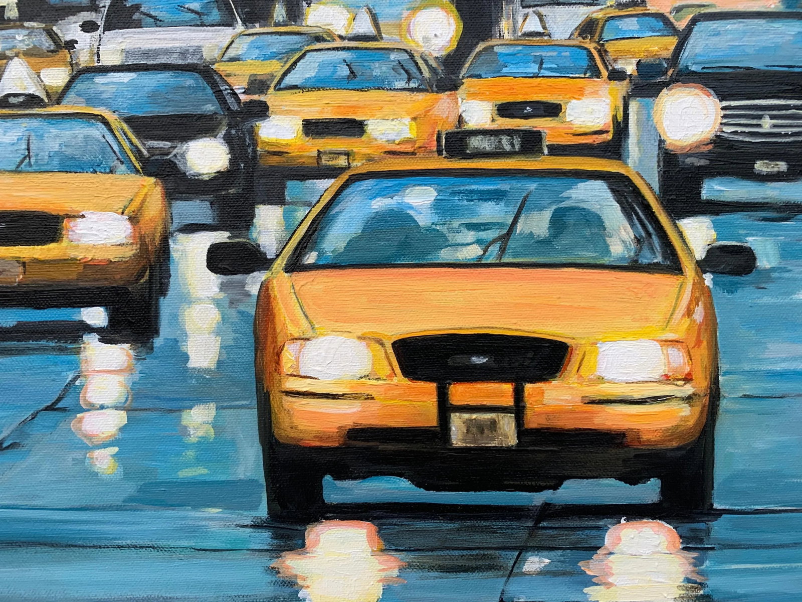 Radio City New York Nyc Sunset - Unique Original Art by Contemporary British Urban Landscape Artist, - 5