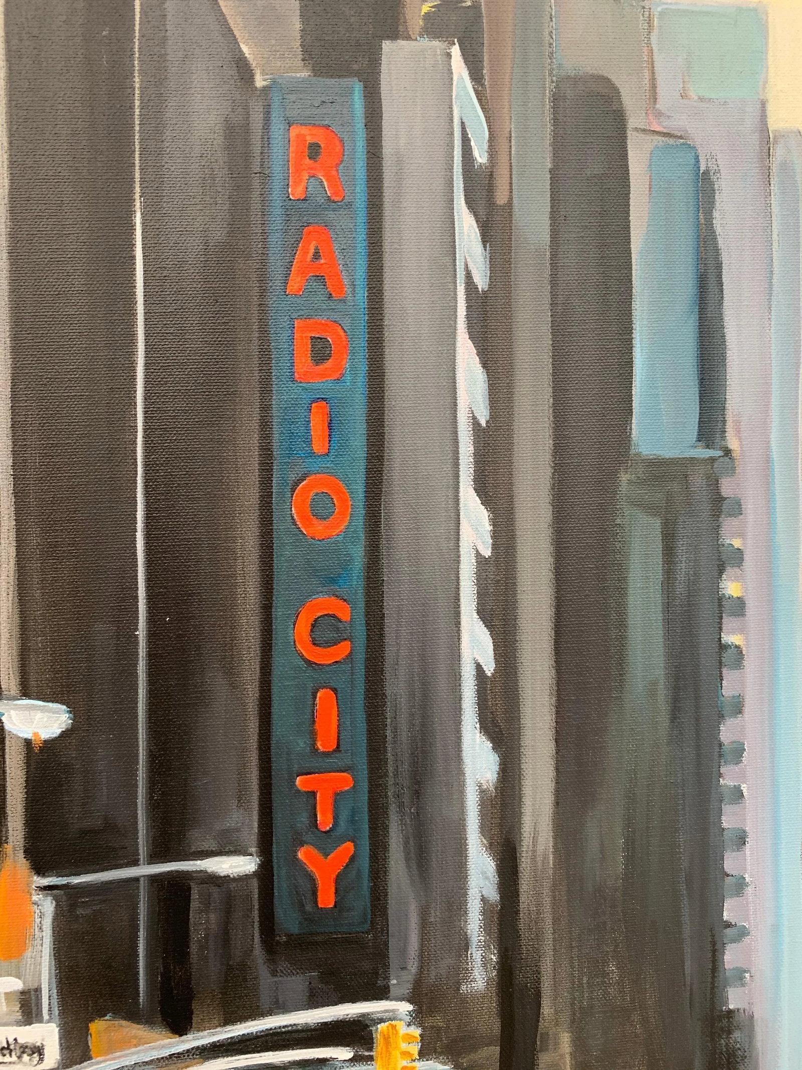 Radio City New York Nyc Sunset - Unique Original Art by Contemporary British Urban Landscape Artist, - 8