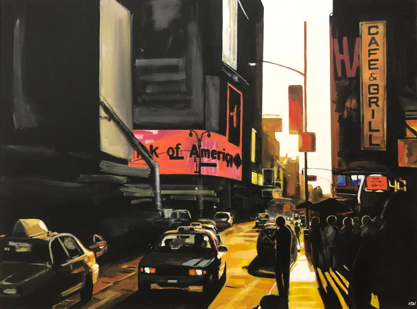 Large Original Painting of Broadway New York City - Unique Original Art by British Landscape Artist, - 4