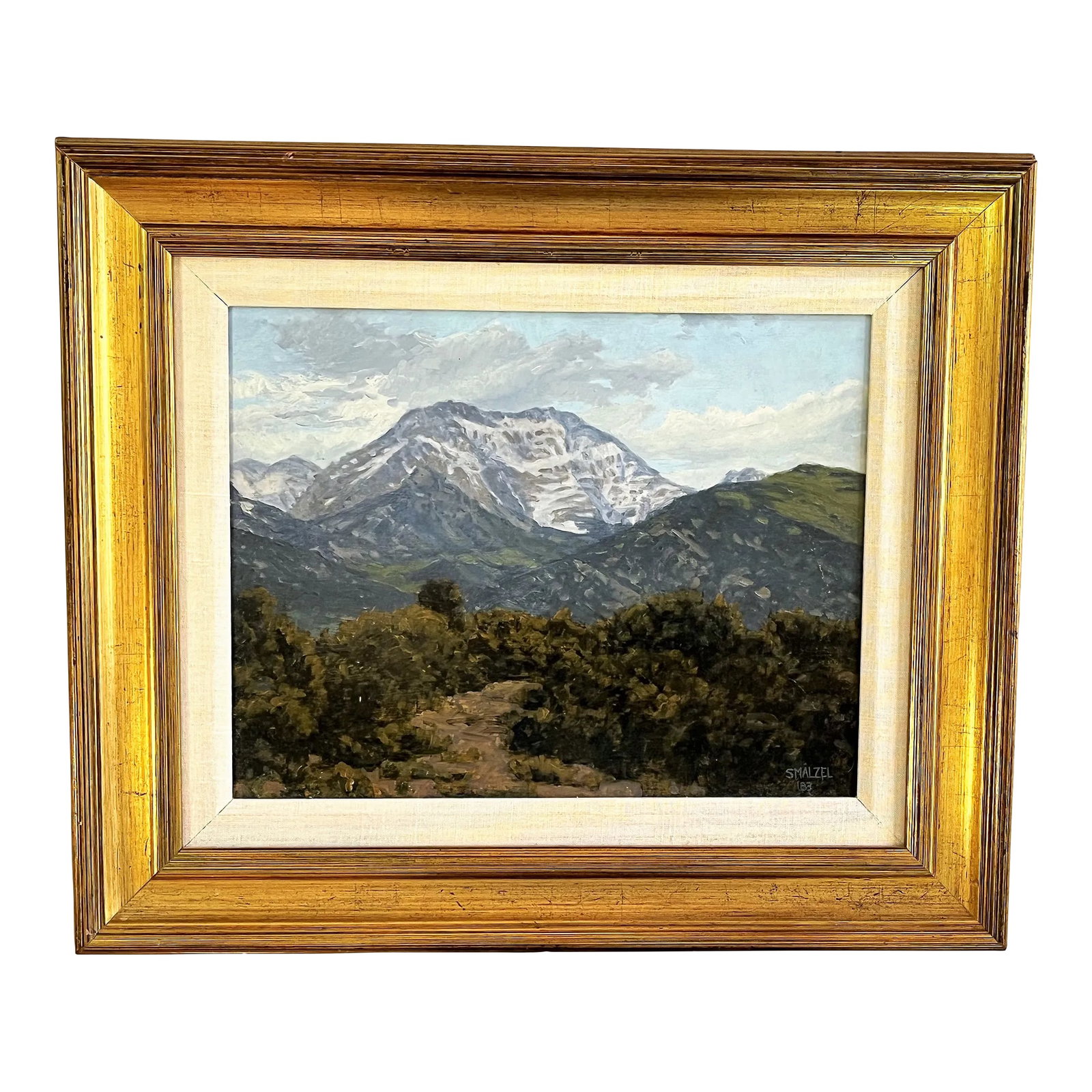 Original Stephen Smalzel Framed Oil Painting on Board 'Rocky Mountains' (1 of 13)