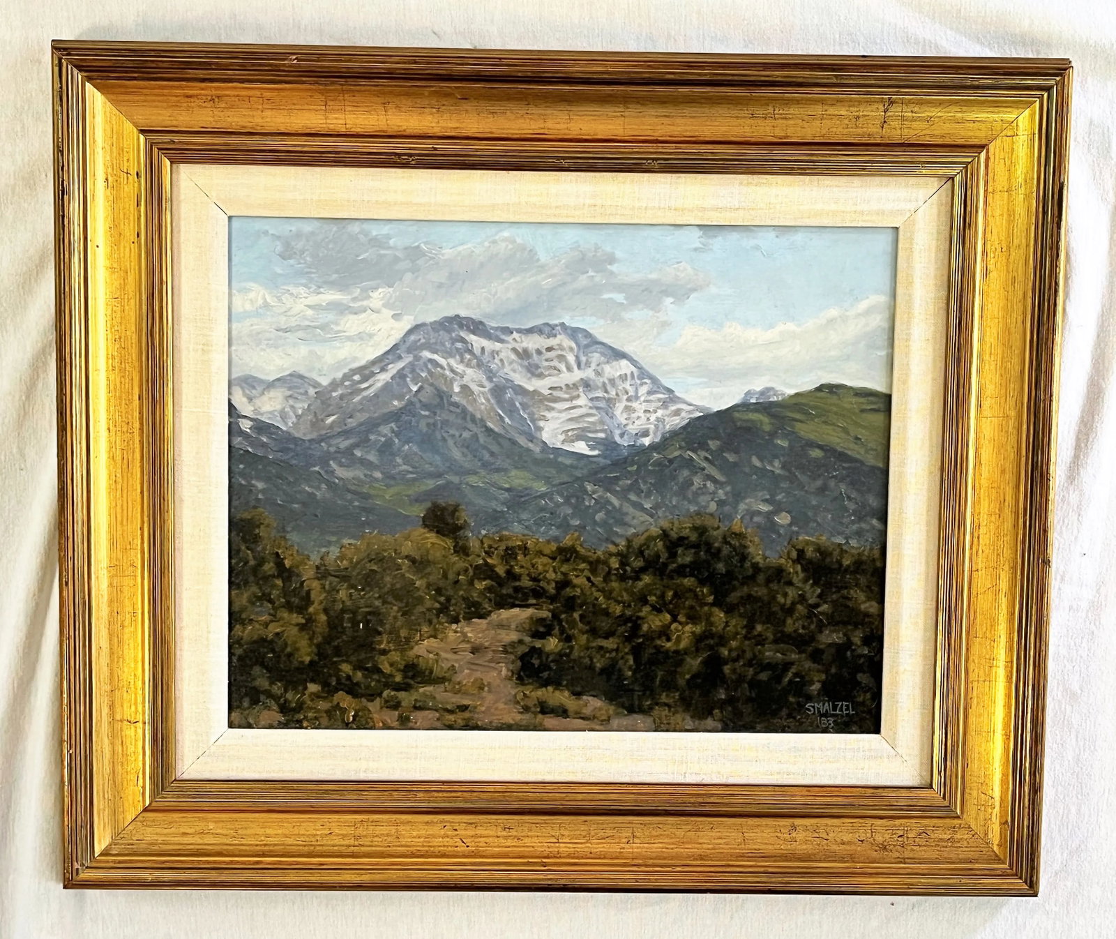 Original Stephen Smalzel Framed Oil Painting on Board 'Rocky Mountains' - 2