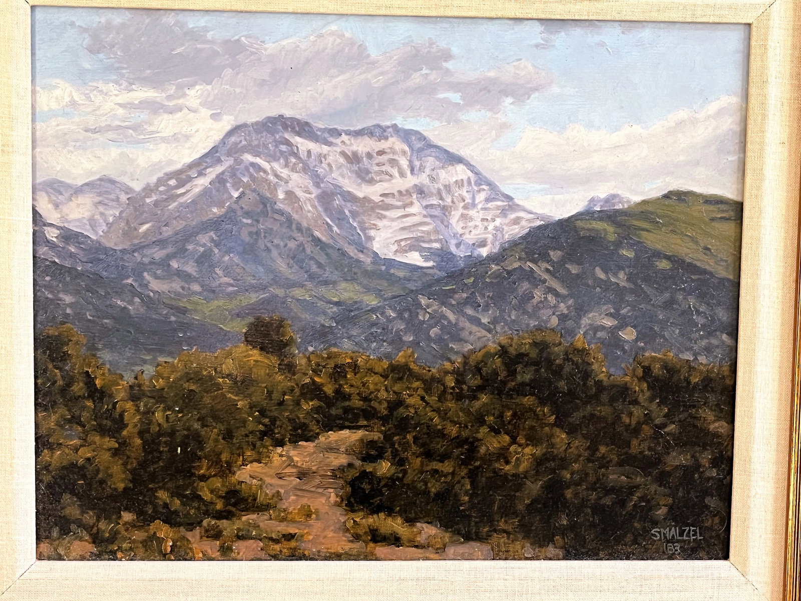 Original Stephen Smalzel Framed Oil Painting on Board 'Rocky Mountains' - 3