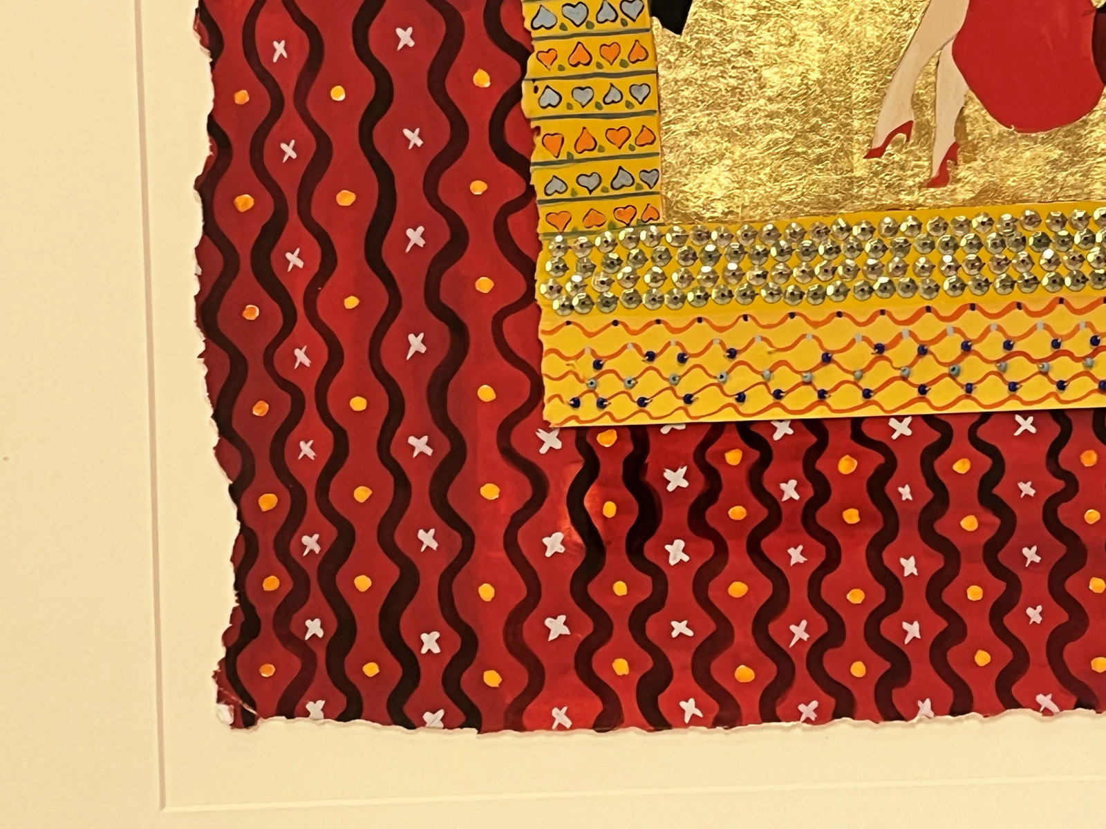Original Francis Hamilton Gold Leaf Collage Art '2 Rivals' 1980 - 8
