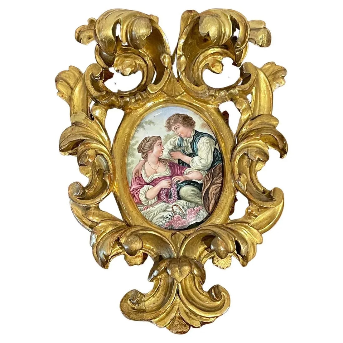 Late 19th Century Giltwood Framed Limoges Enamel after FranâˆšÃŸois Boucher - 10