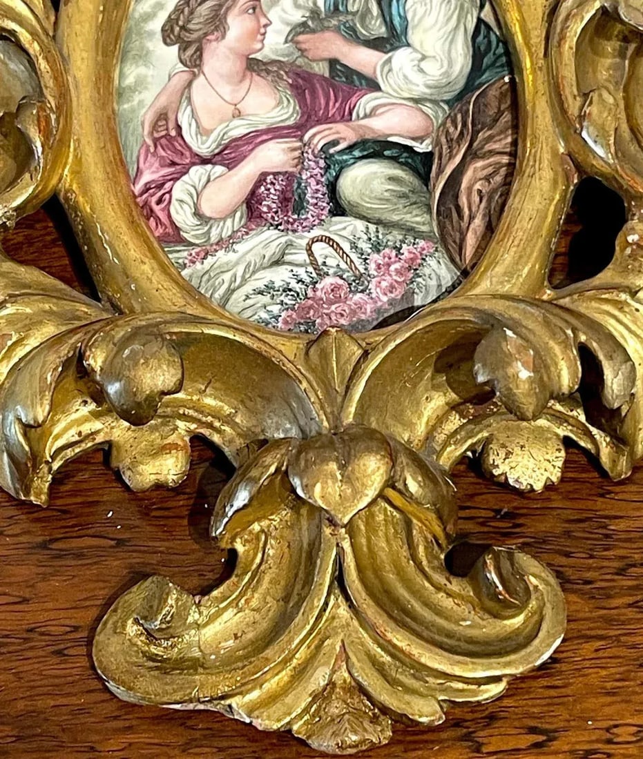 Late 19th Century Giltwood Framed Limoges Enamel after FranâˆšÃŸois Boucher - 4