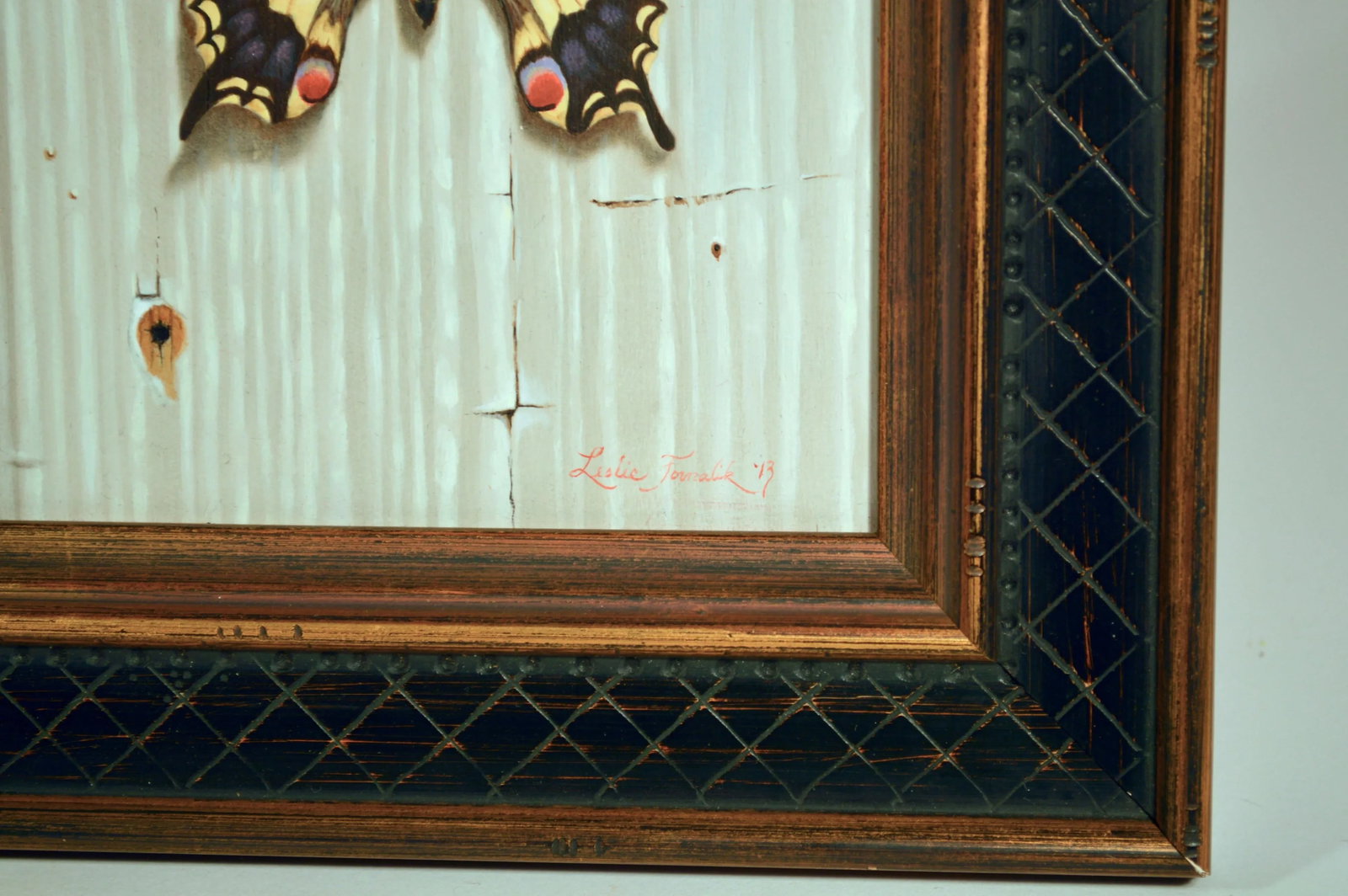 Leslie Formalik Trompe l'Oeil Paintings of Butterflies- Pair - 3