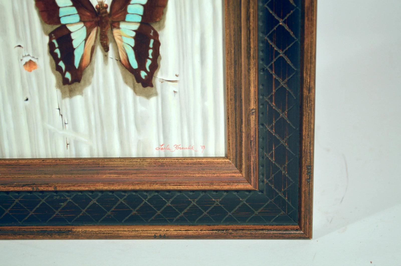 Leslie Formalik Trompe l'Oeil Paintings of Butterflies- Pair - 5