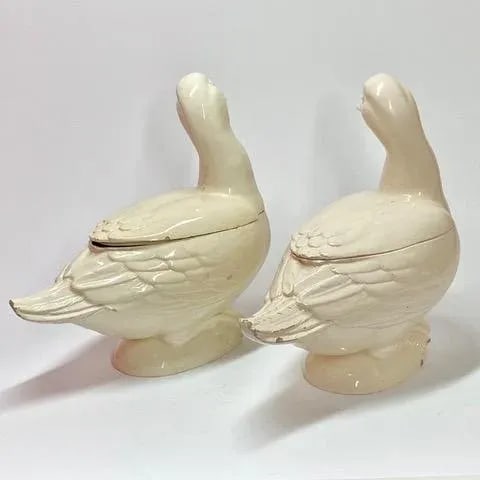 Italian Creamware Trompe l'Oeil Tureens in the Form of Ducks, Nove Di Bassano - 11