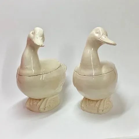 Italian Creamware Trompe l'Oeil Tureens in the Form of Ducks, Nove Di Bassano - 4