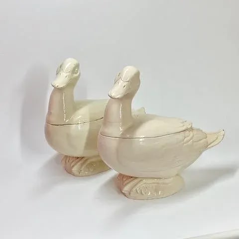 Italian Creamware Trompe l'Oeil Tureens in the Form of Ducks, Nove Di Bassano - 5