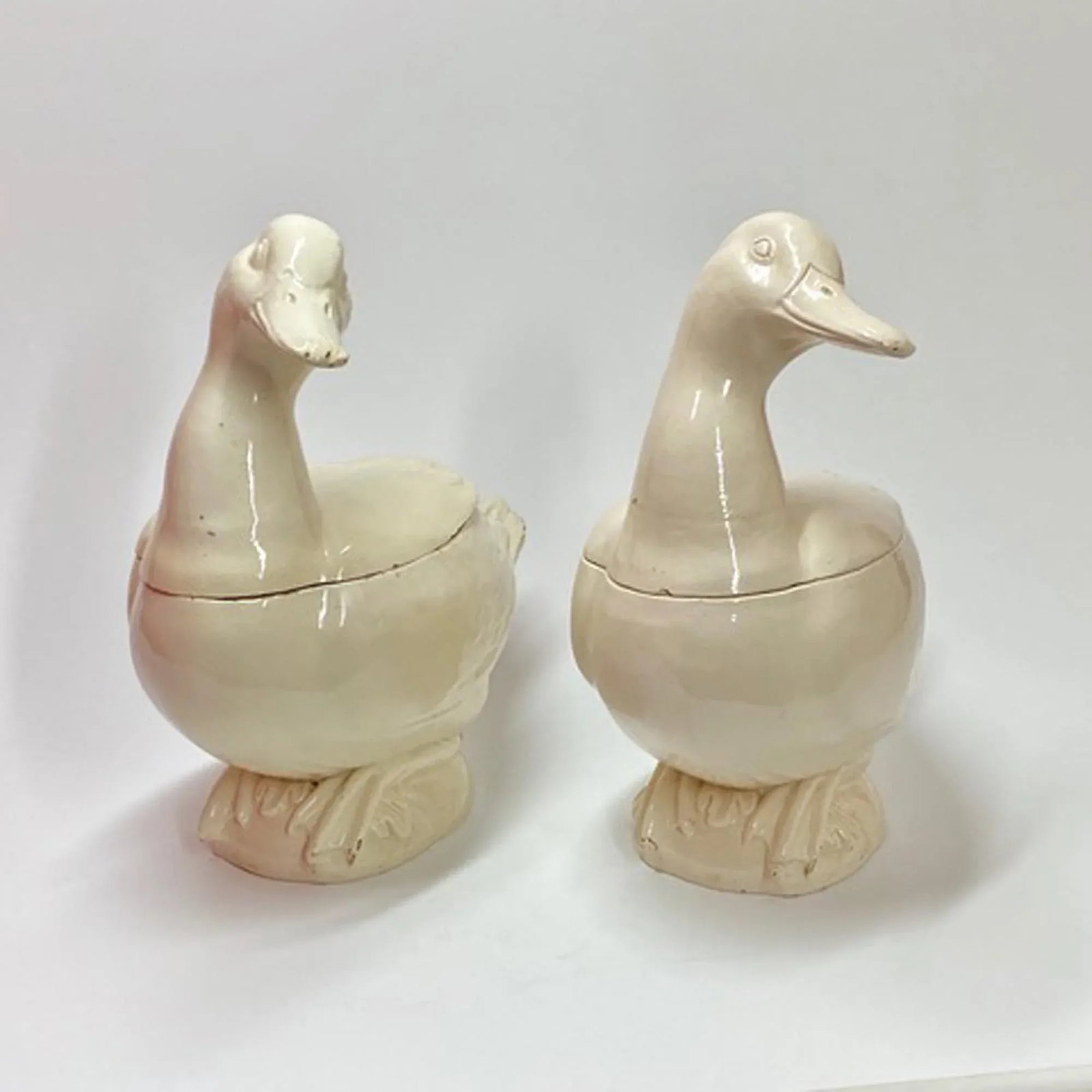 Italian Creamware Trompe l'Oeil Tureens in the Form of Ducks, Nove Di Bassano - 7