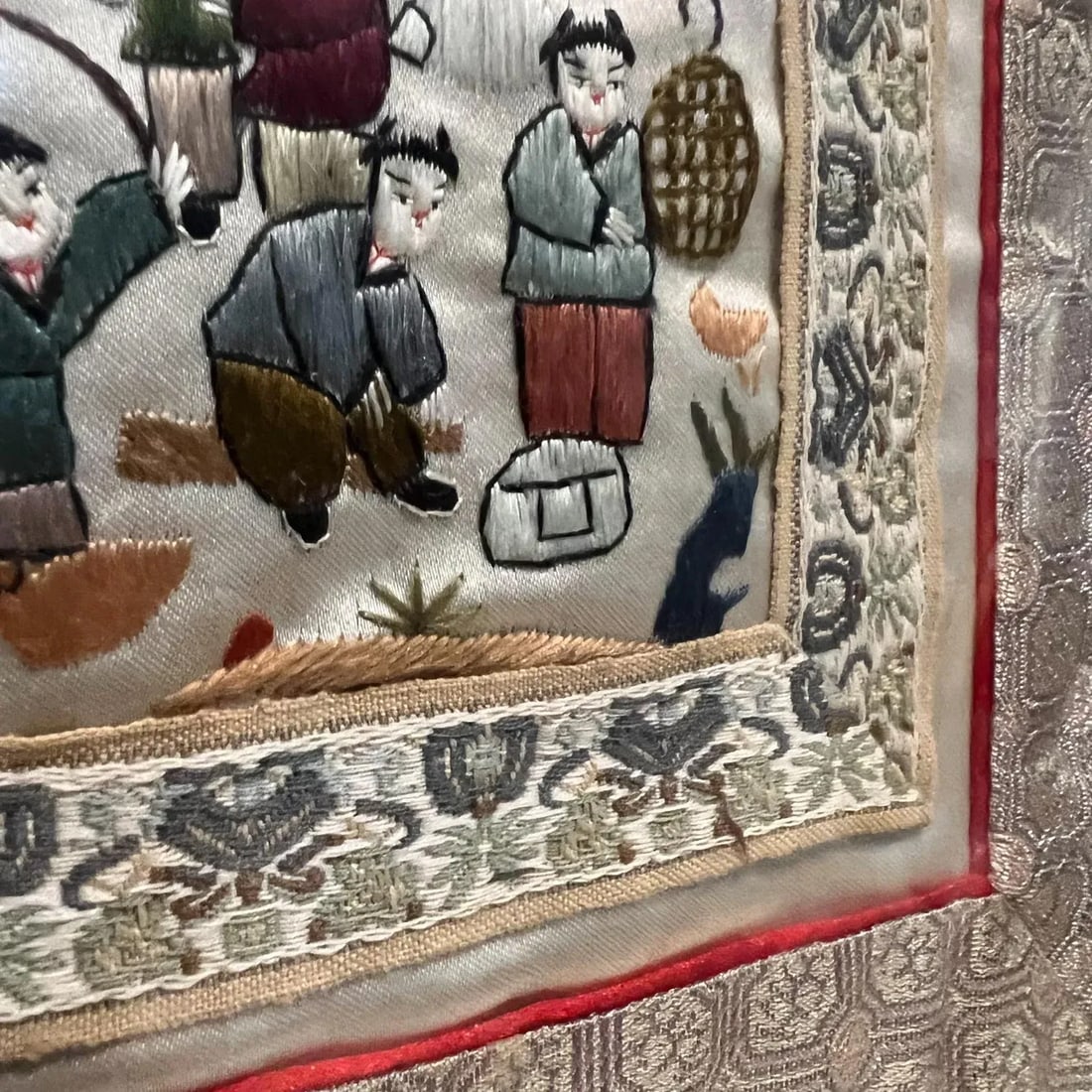 1960s Fine Chinese Silk Art Embroidered Tapestry Panel - 3