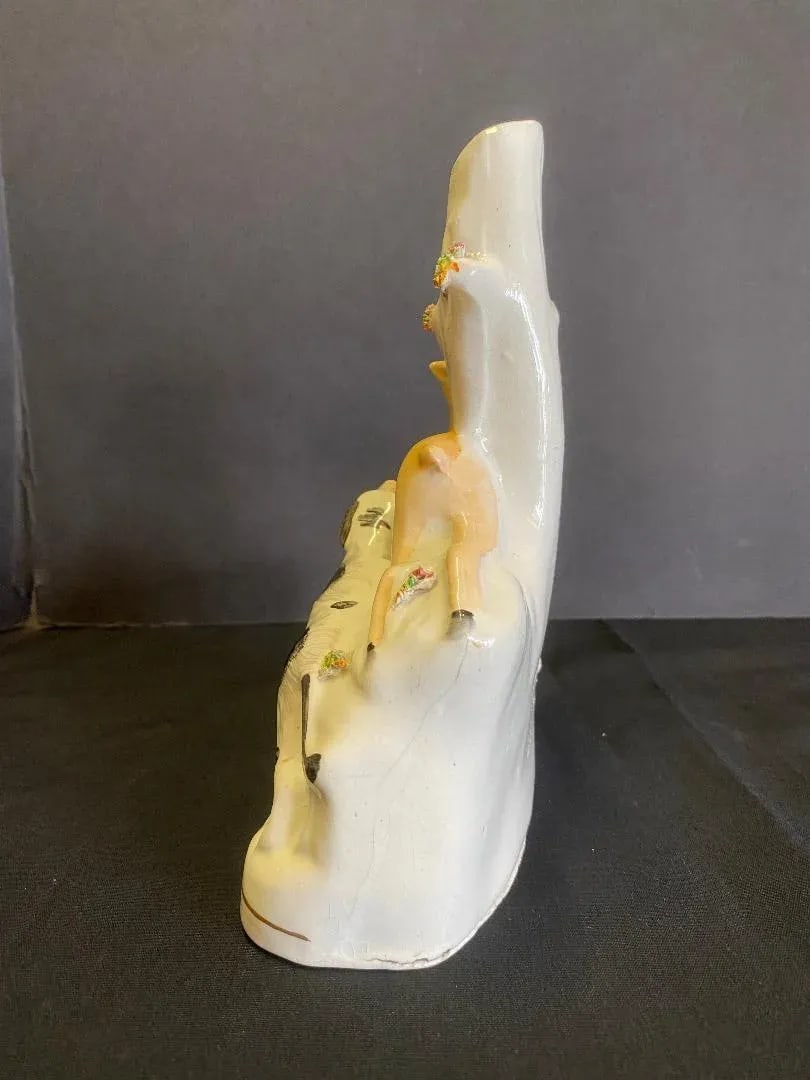Staffordshire Spill Vase of Dog and Deer - 2