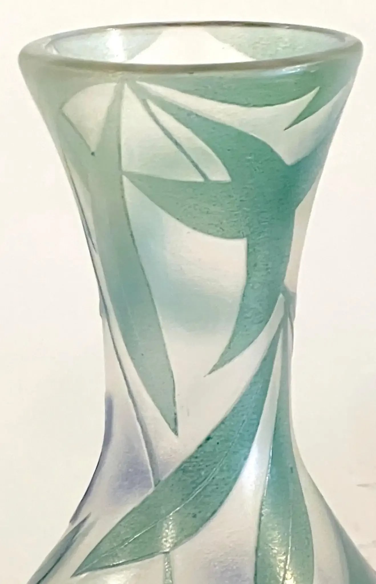 Mid 20th Century French Modern Floral Cameo Glass Vase, Signed Daum+Nancy France - 5