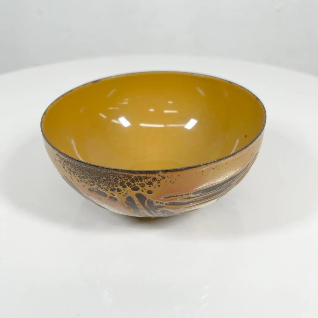 1960s Hanova of Pasadena Brown Enamel Lava Bowl California - 2