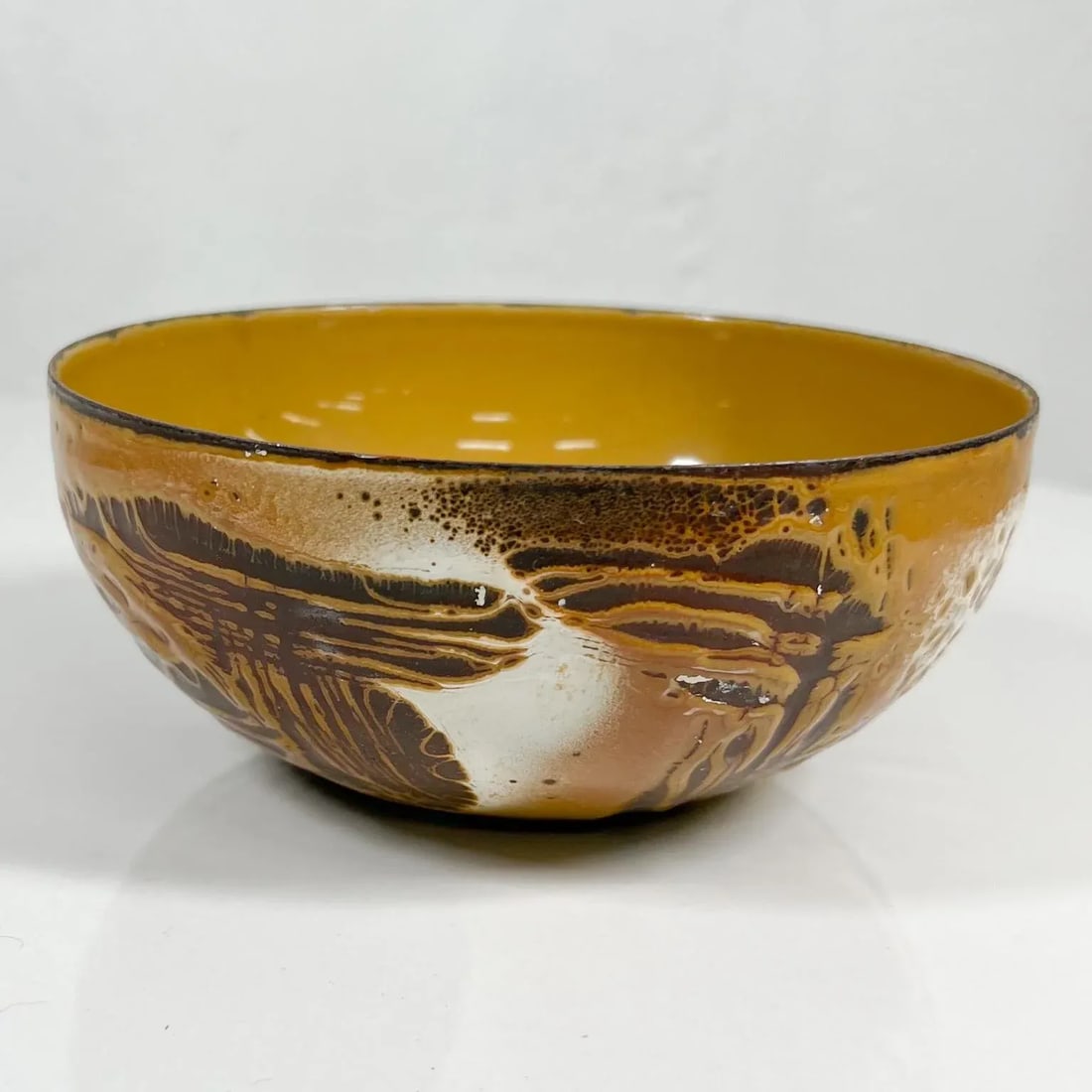 1960s Hanova of Pasadena Brown Enamel Lava Bowl California - 4