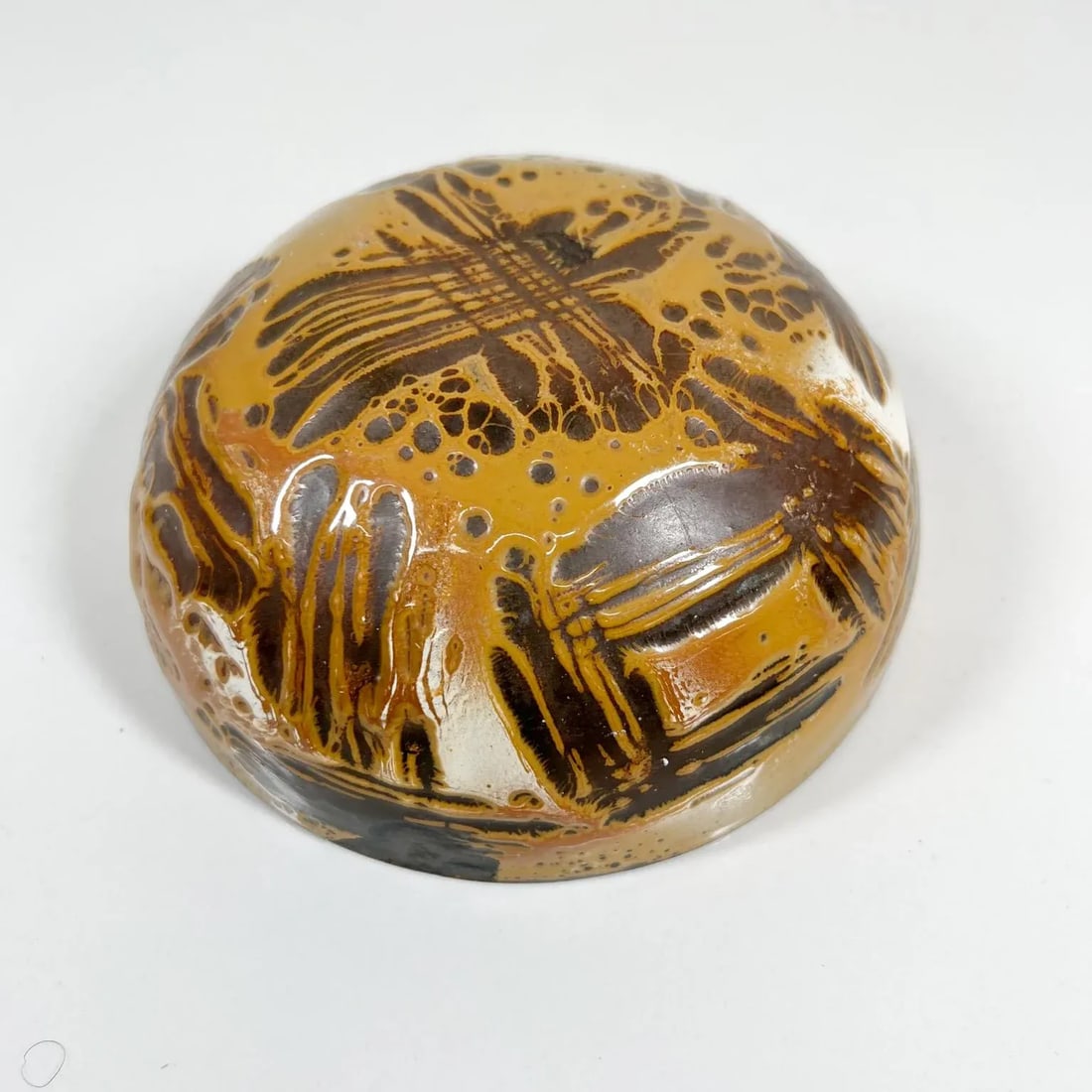 1960s Hanova of Pasadena Brown Enamel Lava Bowl California - 6