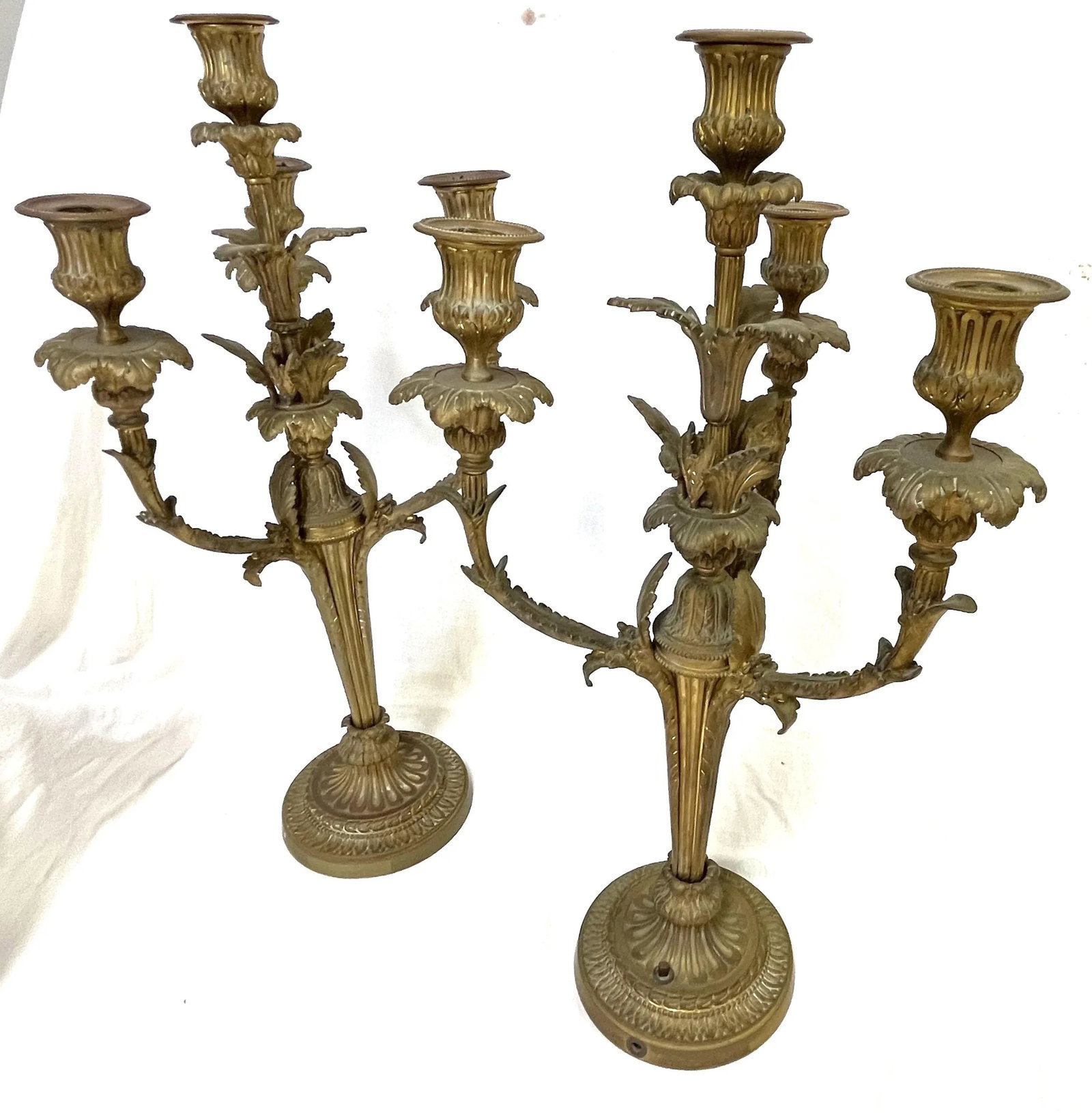 19Th Century French Dorè Bronze 4-Arm Candelabra- a Pair - 10