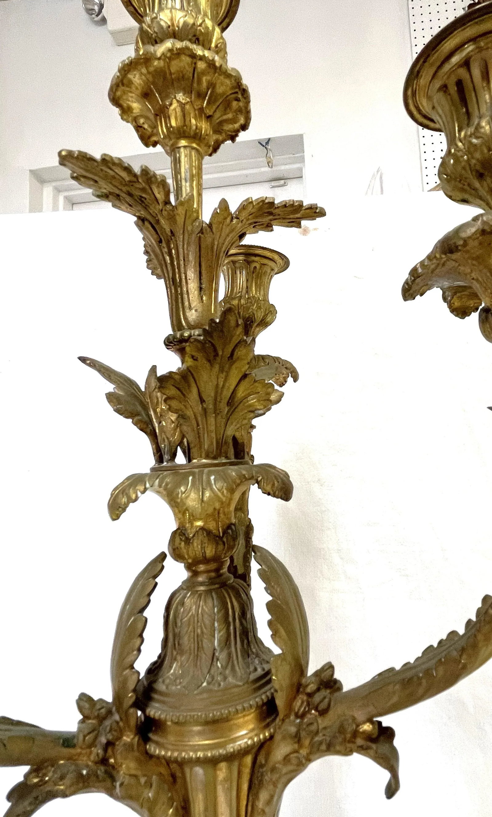 19Th Century French Dorè Bronze 4-Arm Candelabra- a Pair - 6